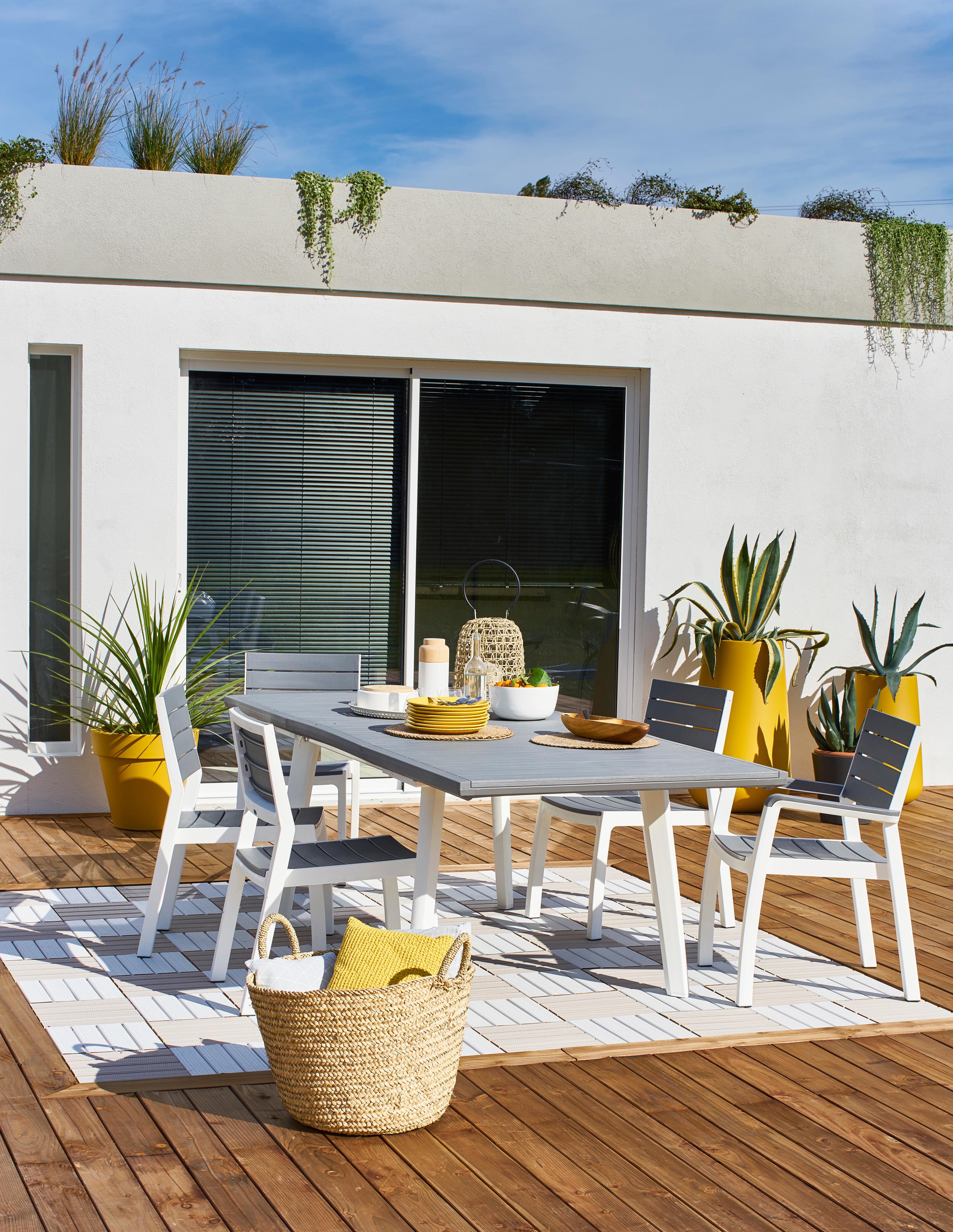 Sedia da giardino con braccioli Harmony KETER, struttura e seduta in polipropilene grigio - 2