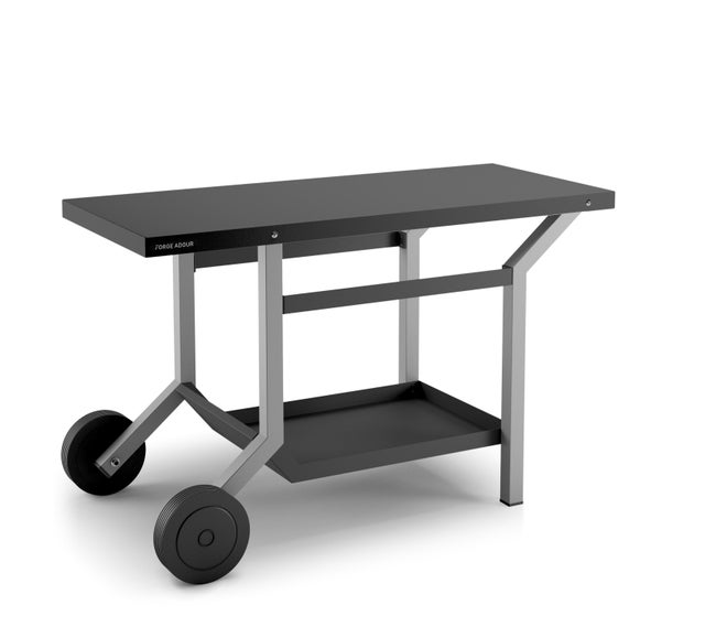 Table roulante pour plancha FORGE ADOUR TRA NG noir/gris, H.76xL.119.1xl.64.8 cm