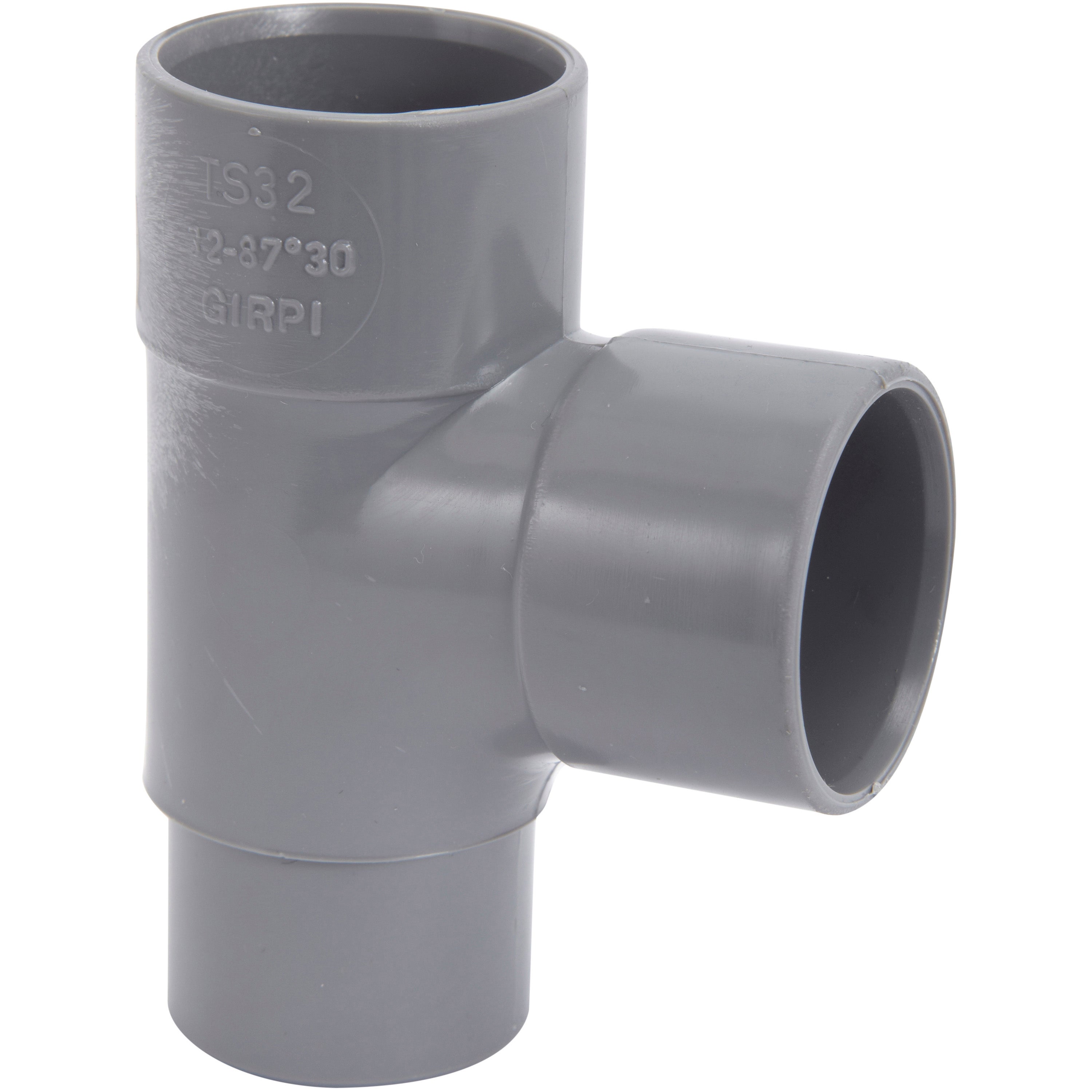 Té 87.30° en pvc à coller, femelle / mâle, D.32 - 2