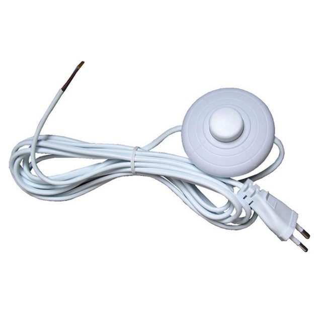 Cordon et interrupteur TIBELEC, plastique, blanc 500 W