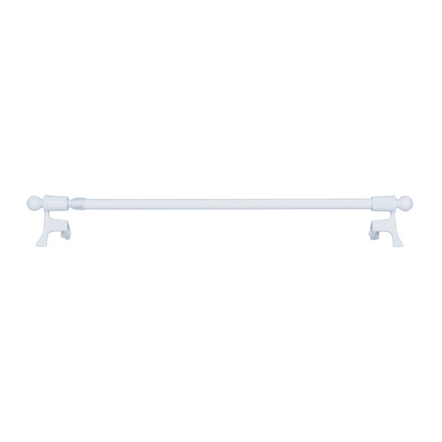 Kit bastone per tendina a vetro a pressione estensibile da 20 a 30 cm in acciaio cromato bianco lucido Ø 9 mm INSPIRE