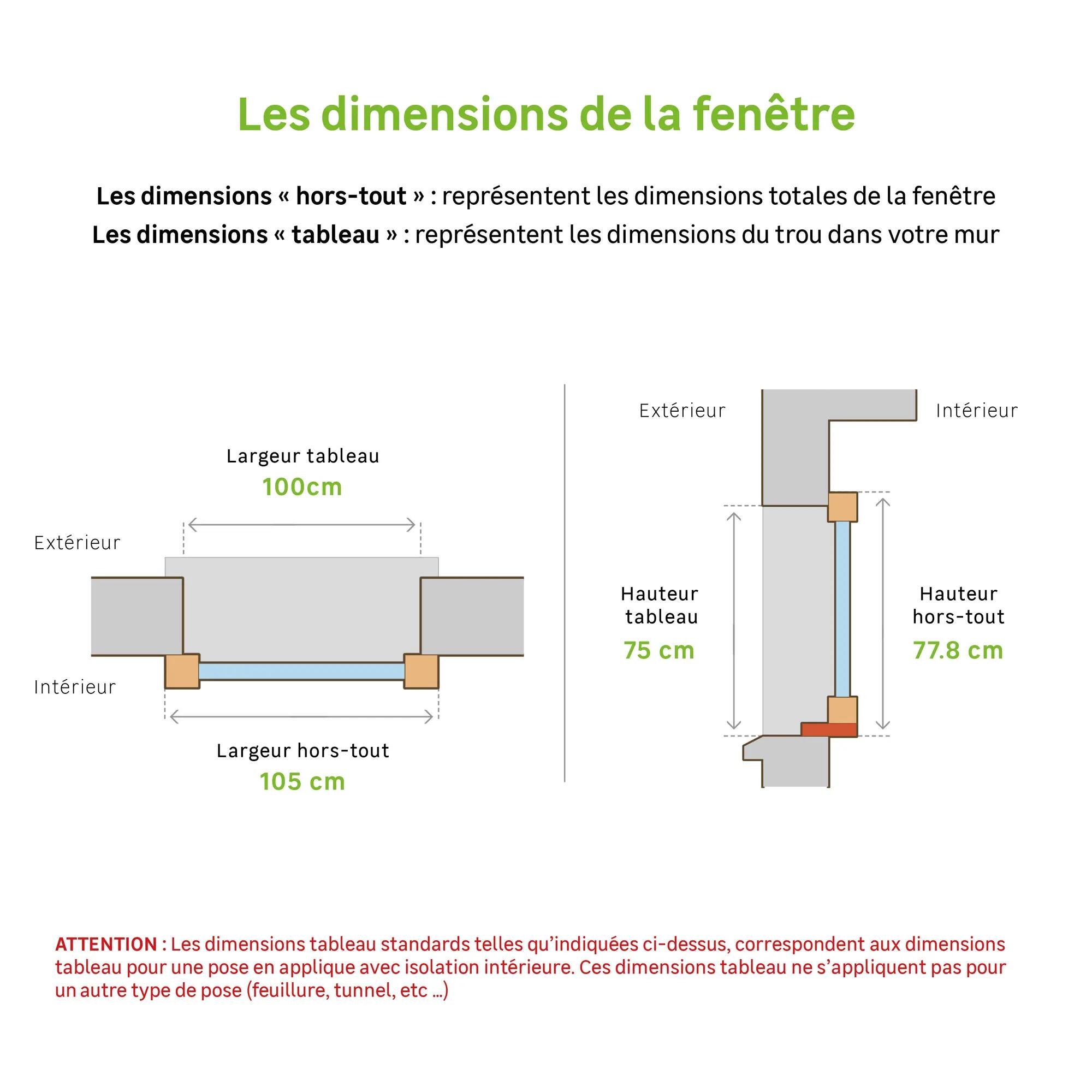 Fenêtre Bois Essentiel H.75xl.100cm, 2 vantaux - 3