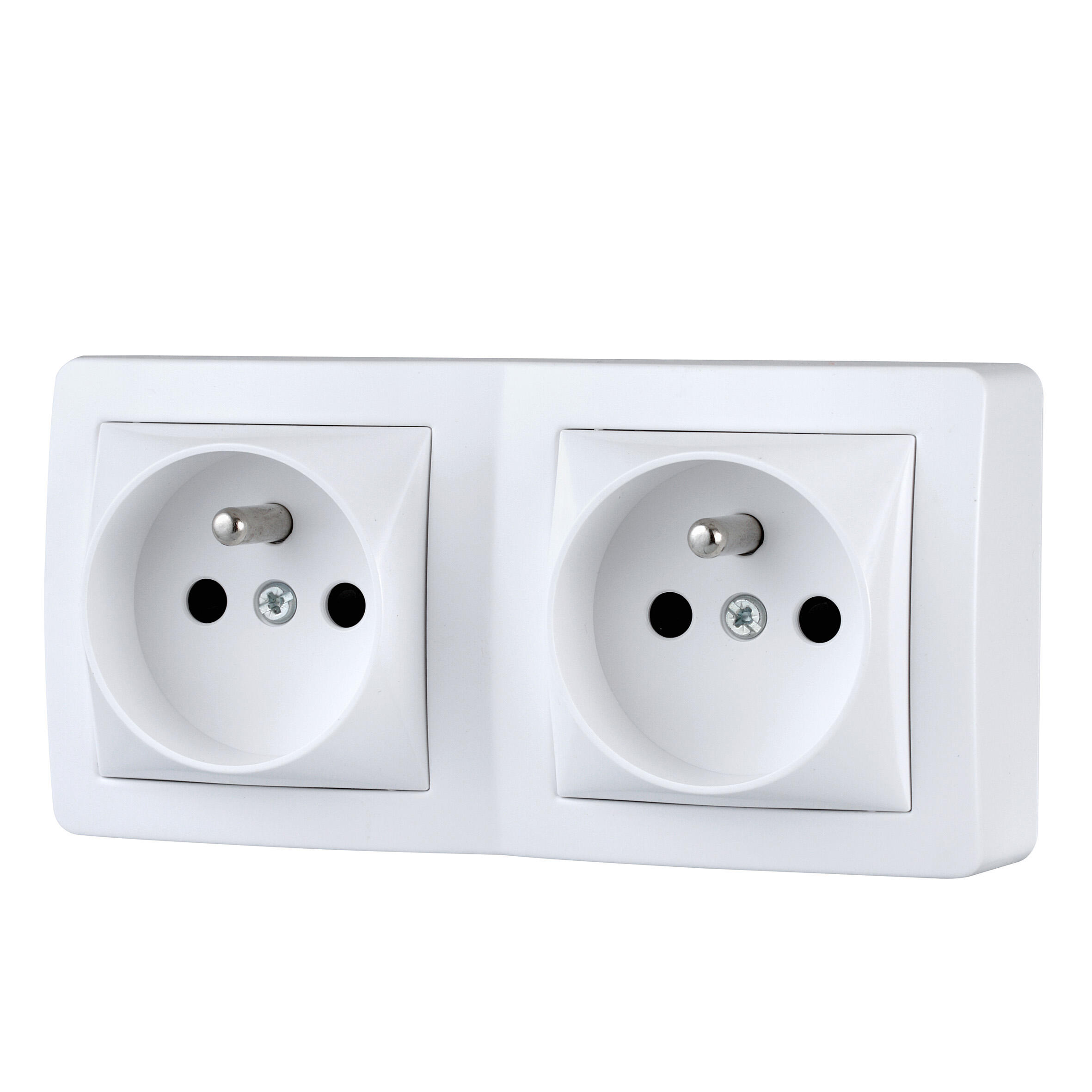 Prise double avec terre saillie complet Alréa, SCHNEIDER ELECTRIC, blanc - 2