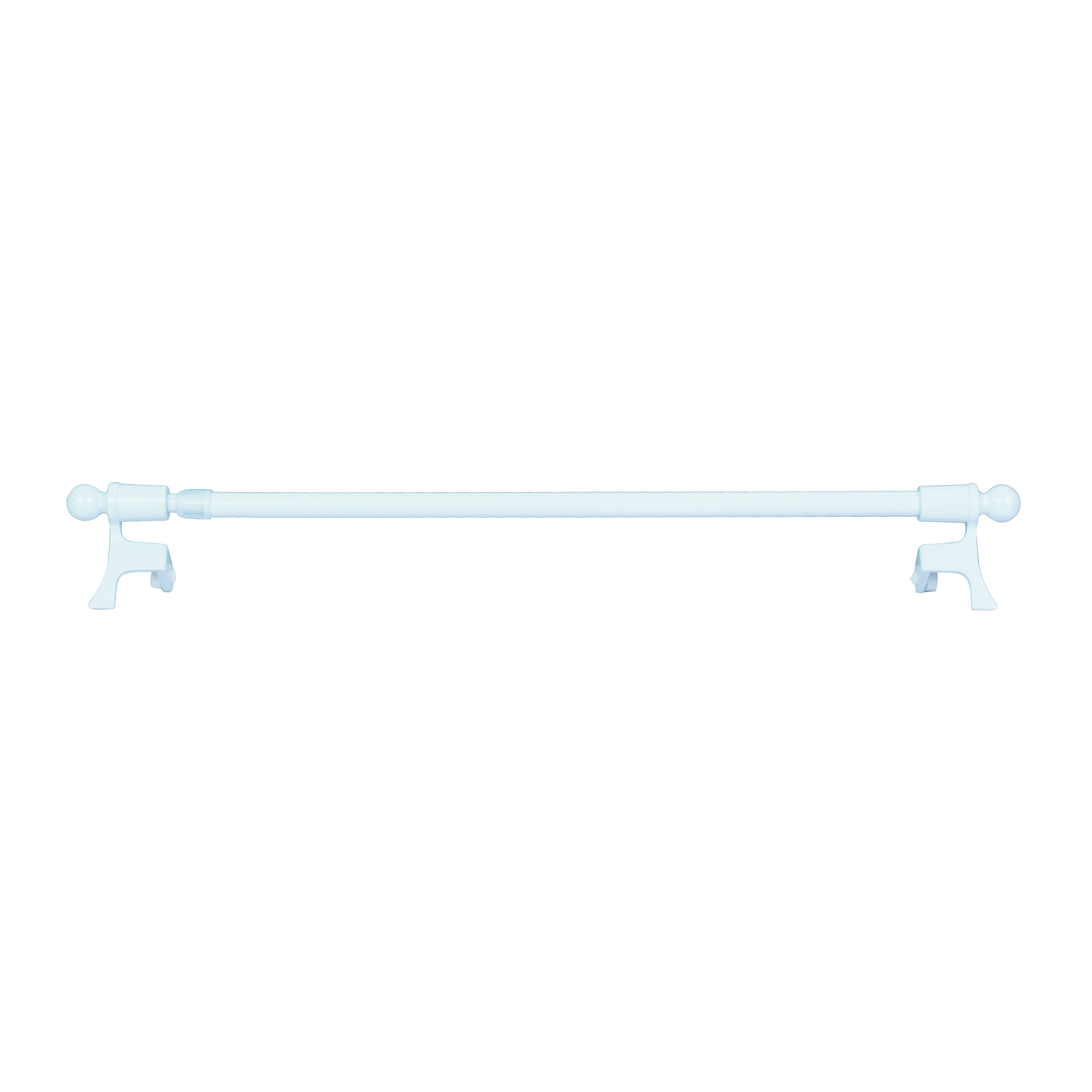 Kit bastone per tendina a vetro a pressione estensibile da 30 a 50 cm palla in acciaio verniciato bianco lucido Ø 9 mm INSPIRE - 2