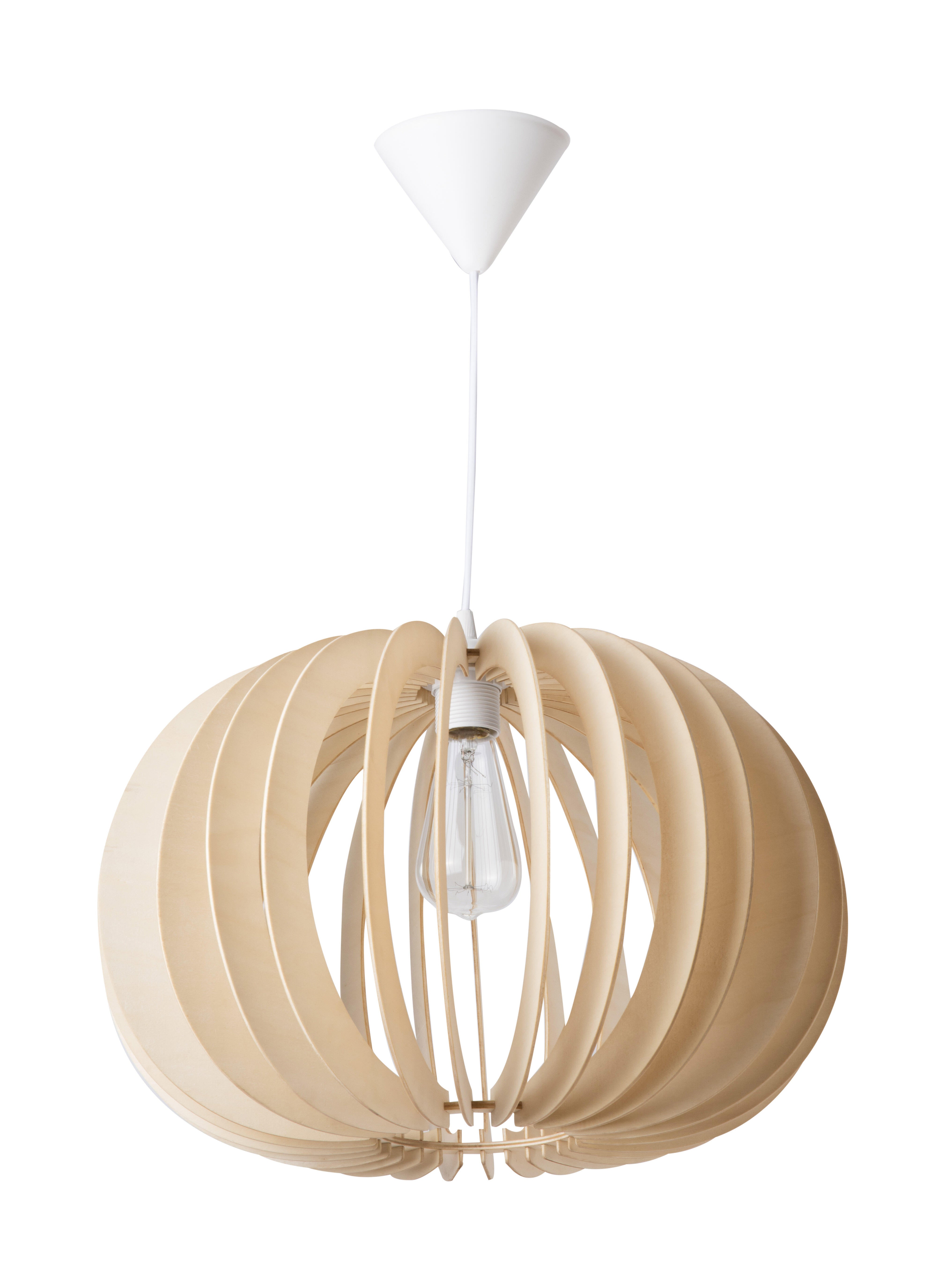 Suspension Fjord, bois, beige, Diam.44 cm, E27 - 2