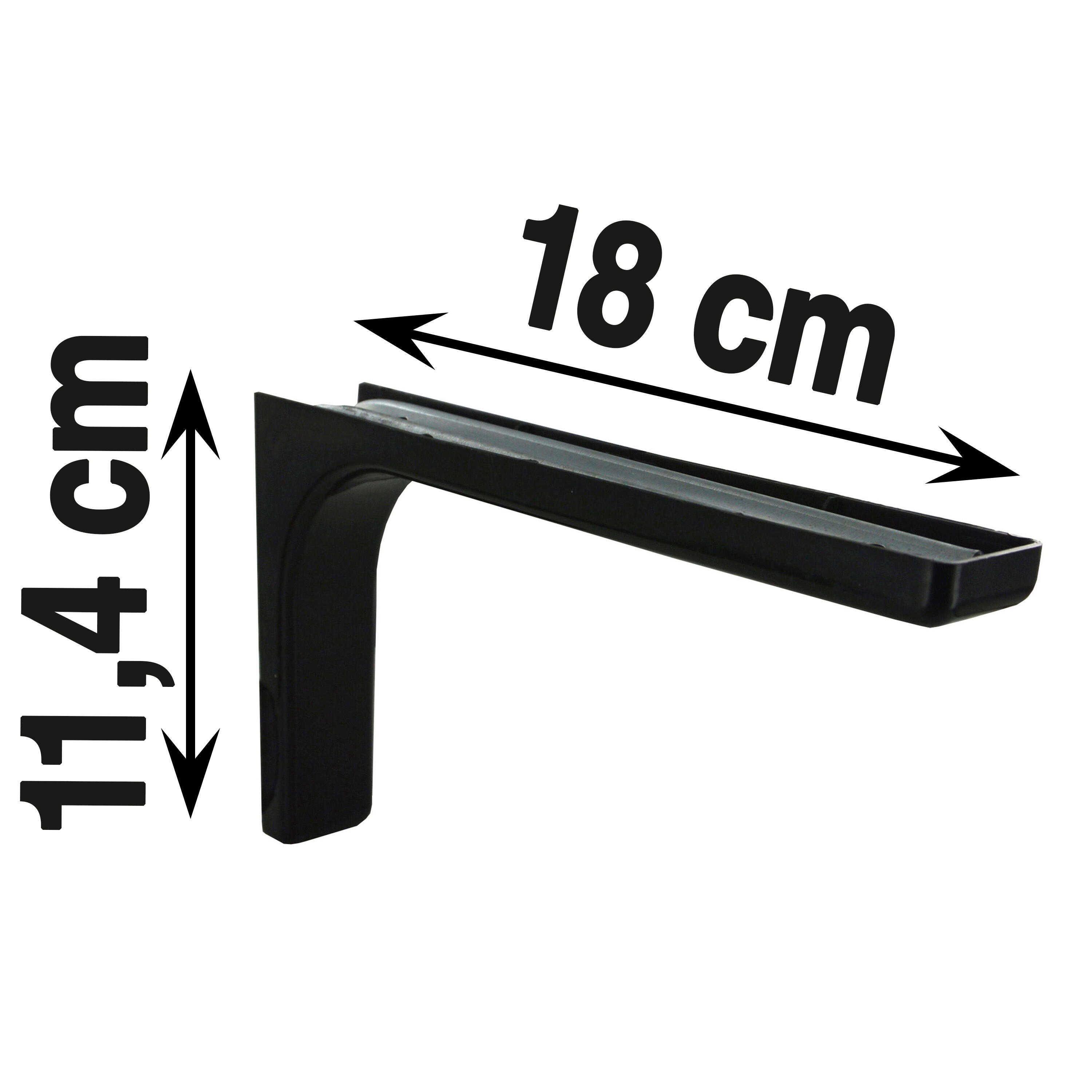 Equerre Léonard acier plastifié noir, H.11.4 x P.18 cm - 2