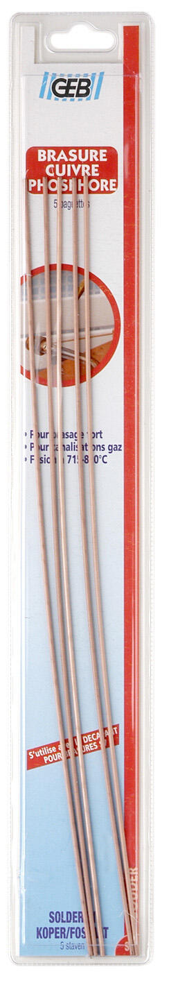 Lot de 5 baguettes pour brasure forte cuivre / phosphore, GEB