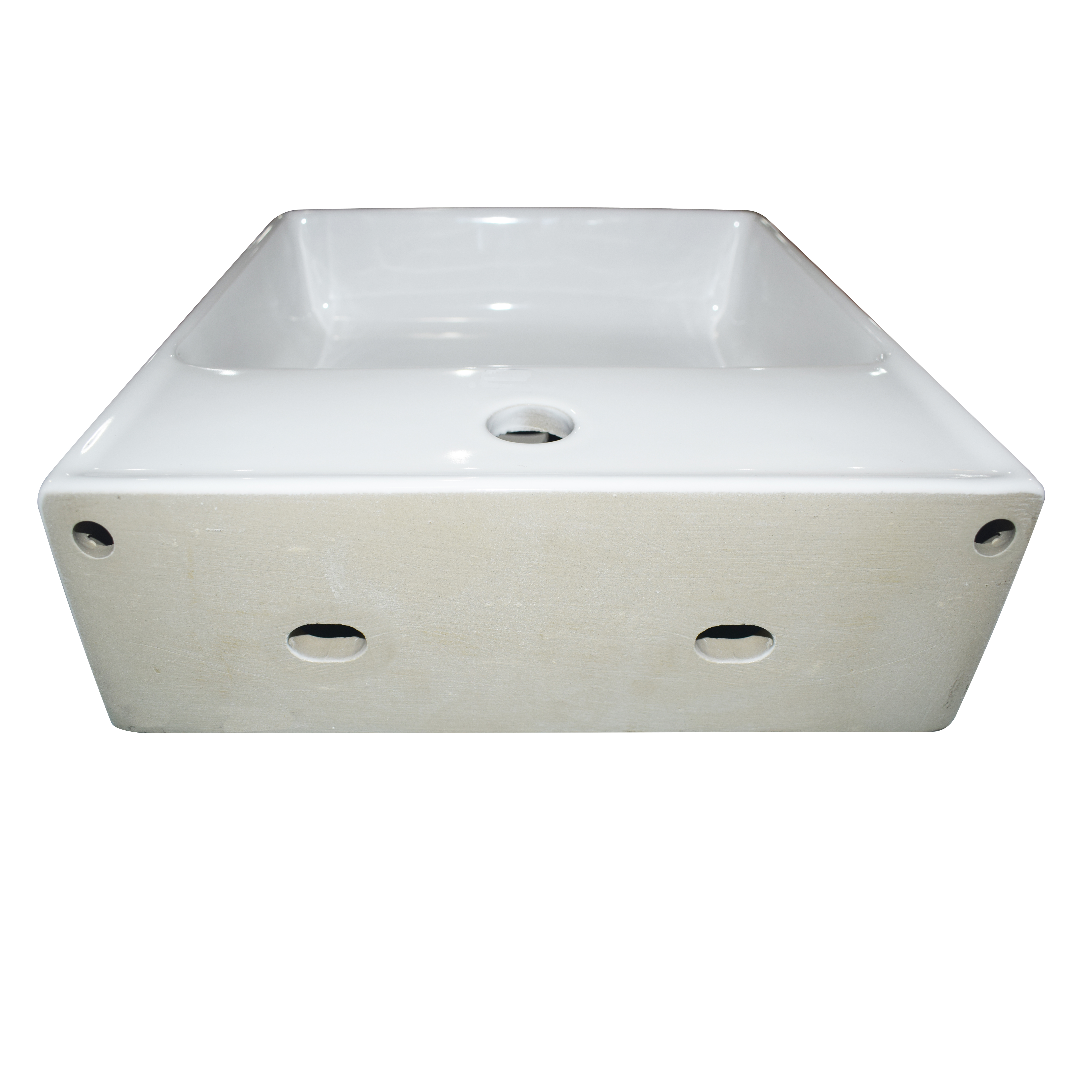 Lavabo da appoggio SENSEA quadrato in ceramica L 37 x H 12 x P 41.5 cm bianco lucido piletta non inclusa - 8