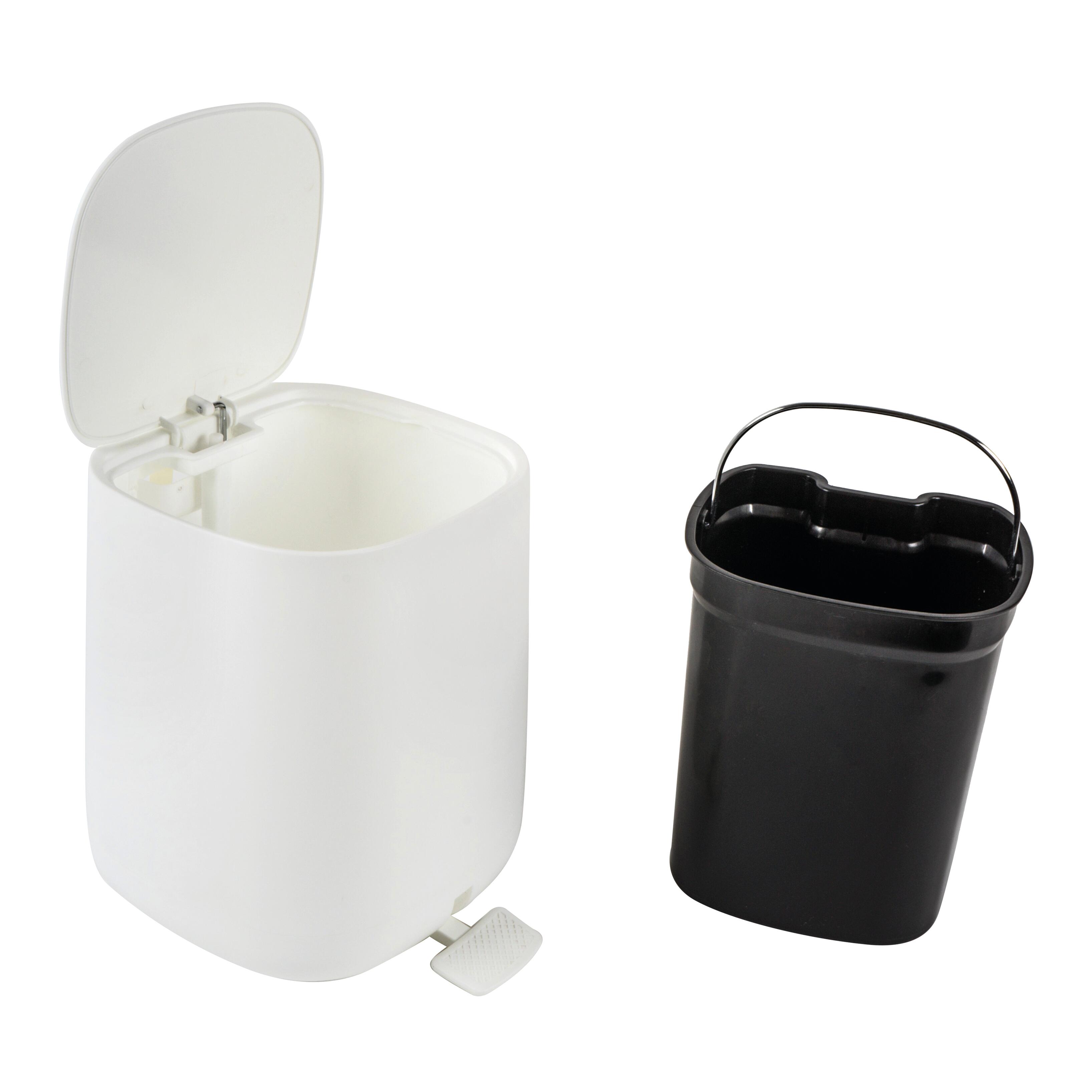 Cestino da bagno a pedale gettacarta pod METAFORM Bianco 5 L in polipropilene - 3
