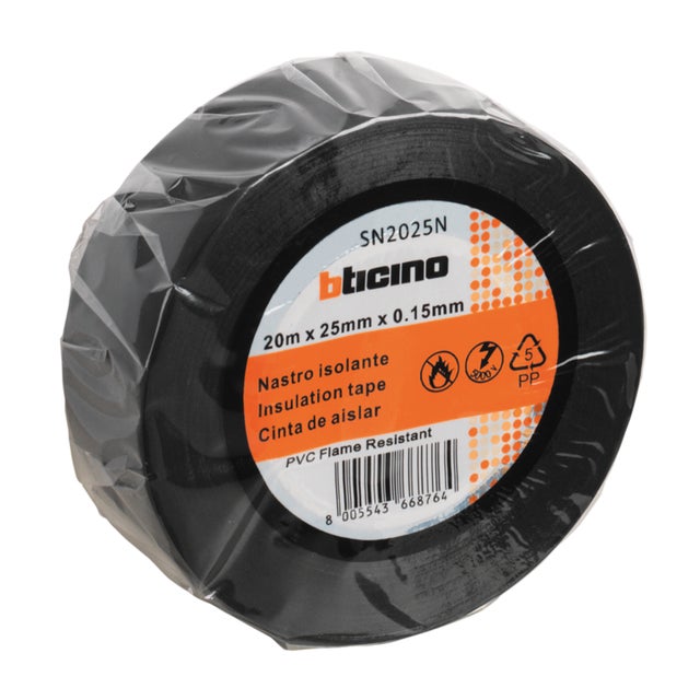 Nastro isolante BT 25 x 1.5 mm, L 20 m nero