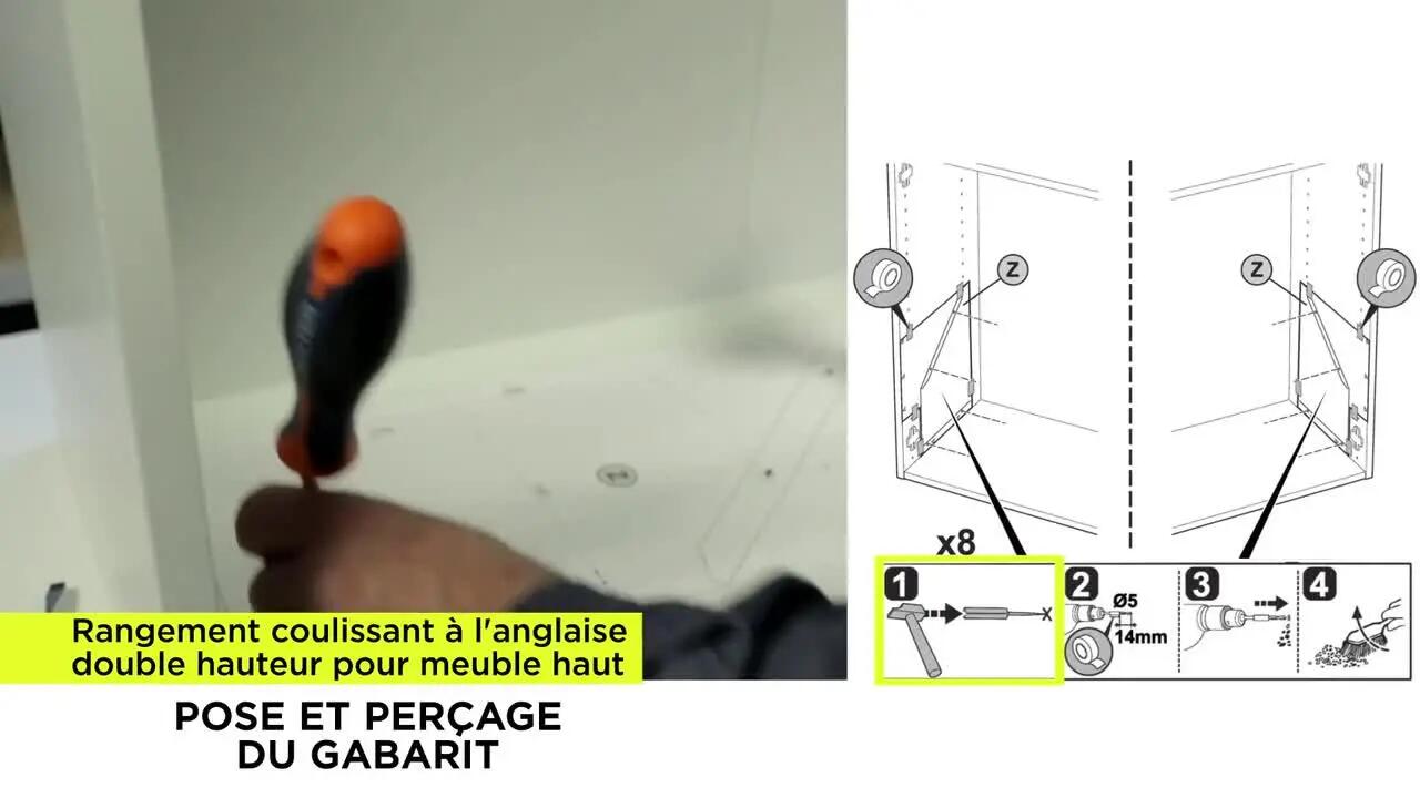 Rangement coulissant à l'anglaise double hauteur pour meuble l.80 cm / colonne l - 7