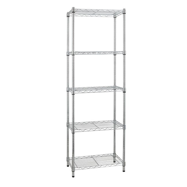 Spancraft Scaffale In Vetro E Acciaio Spazzolato - CR-12x33, 30,5x83,8 Cm, Capacità 36,3 Kg, Vetro Temperato