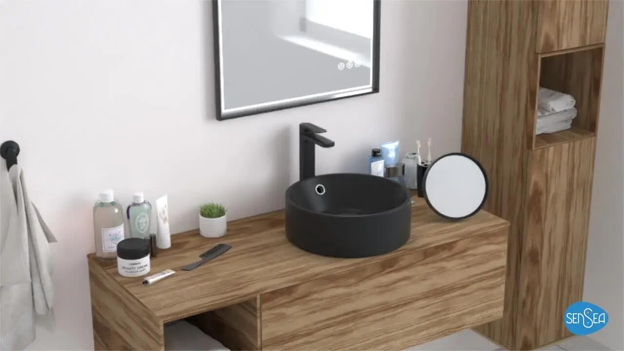 Specchio tondo nero Ø 21 cm - 2