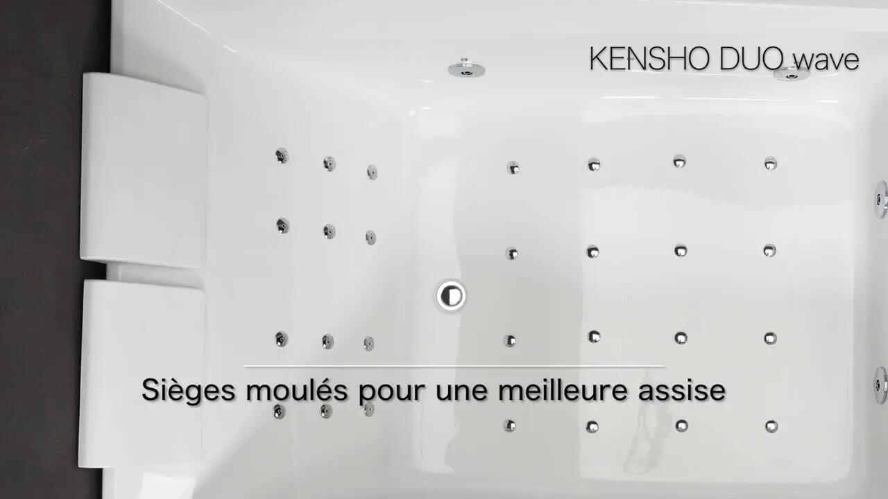 Baignoire balnéo L.180x l.120cm blanc Kensho SPALINA - 10