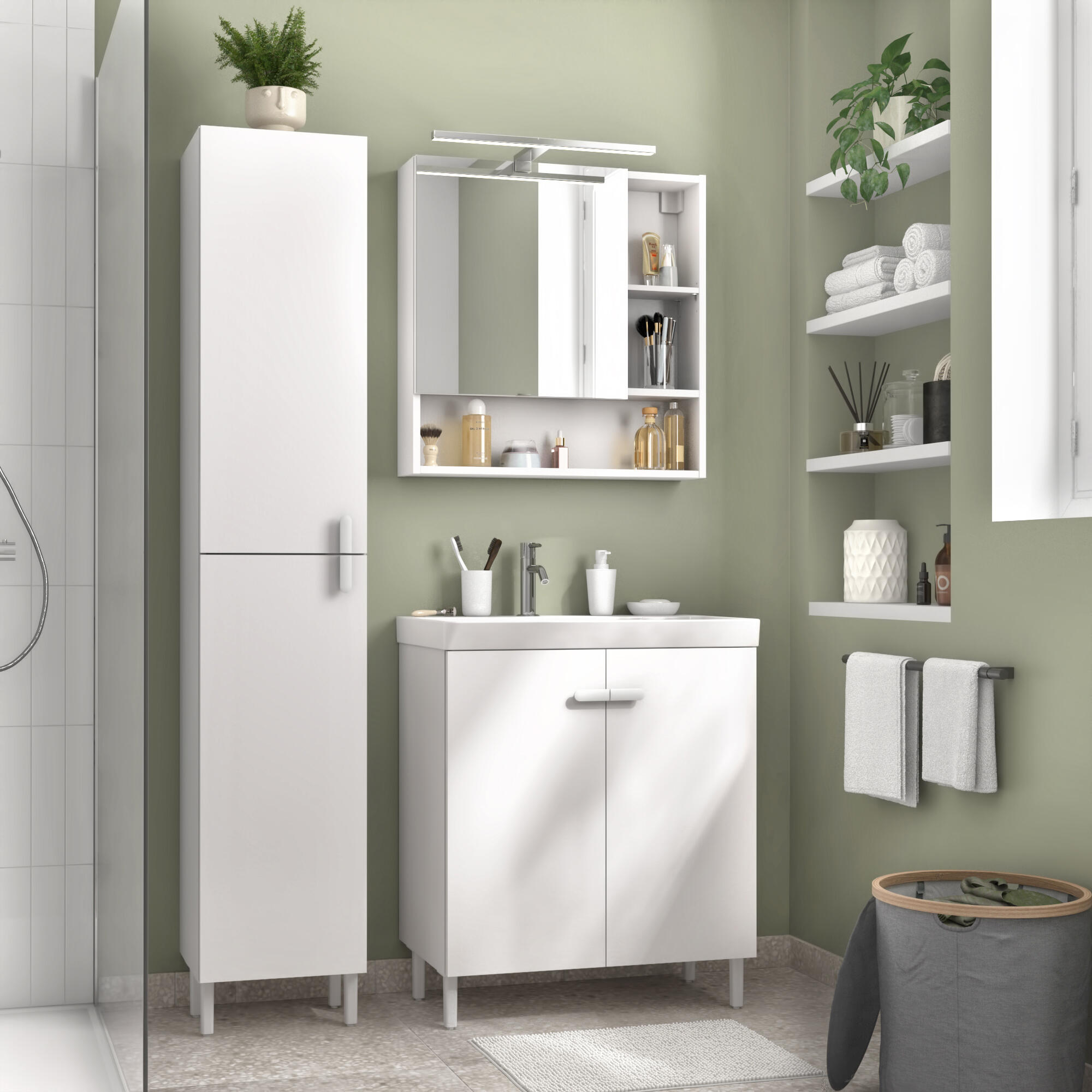 Mueble de baño con lavabo easy blanco mate 70x40 cm