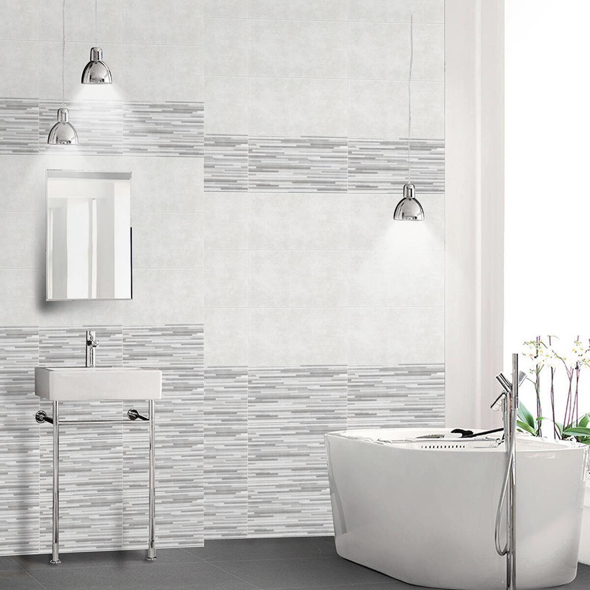 Piastrella da rivestimento interno in maiolica 25 x 40 cm smaltato grigio opaco Boston traffico medio forte (pei 3/5) Sp. 7.1 mm 1.7 mq - 3