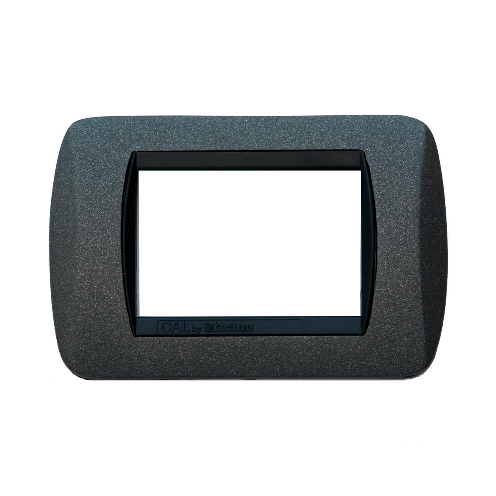 Placca 3 moduli in zama serie Living International  CAL ardesia - 4