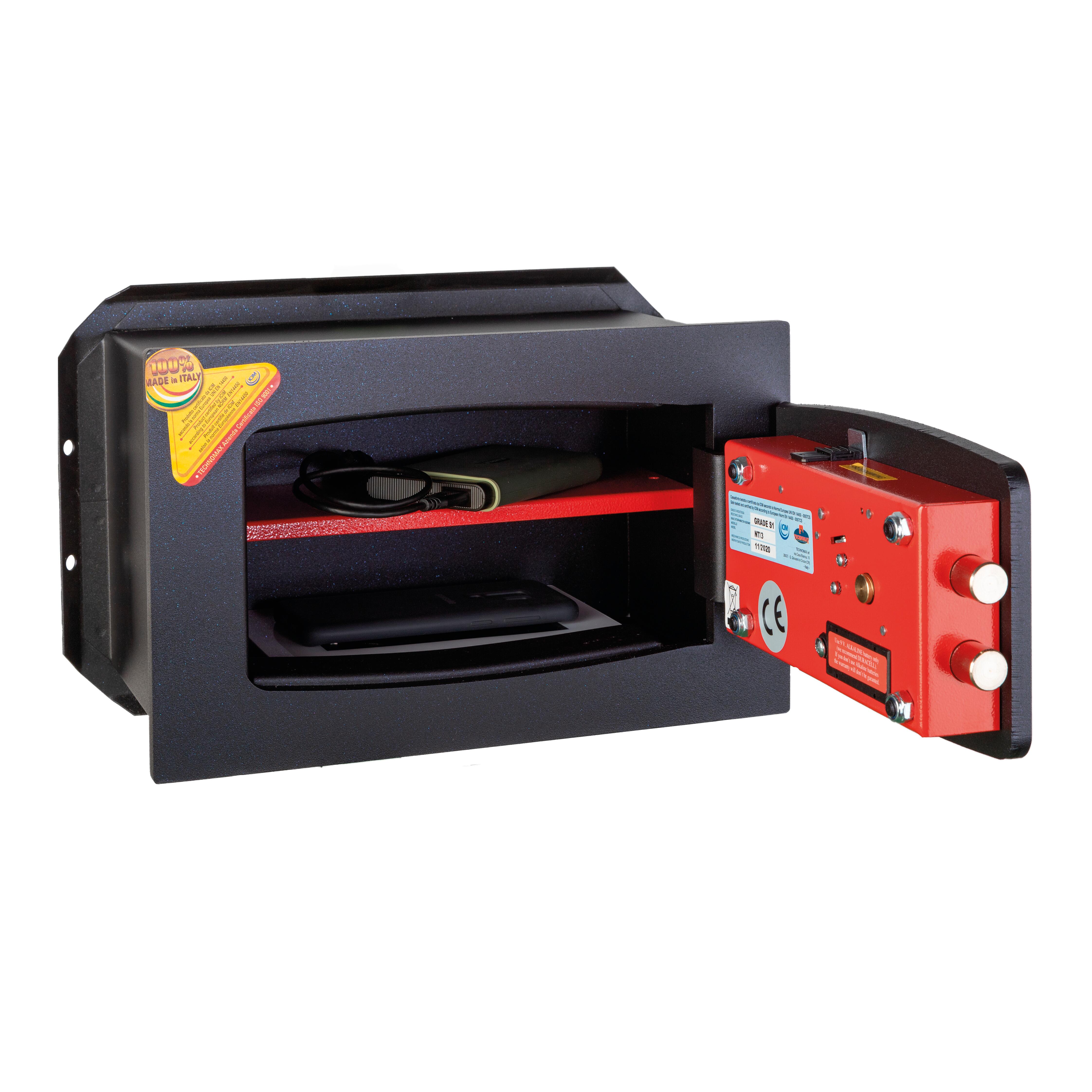 Cassaforte con codice elettronico TECHNOMAX NT/3 a incasso L 34 x H 21 x P 20 cm - 5