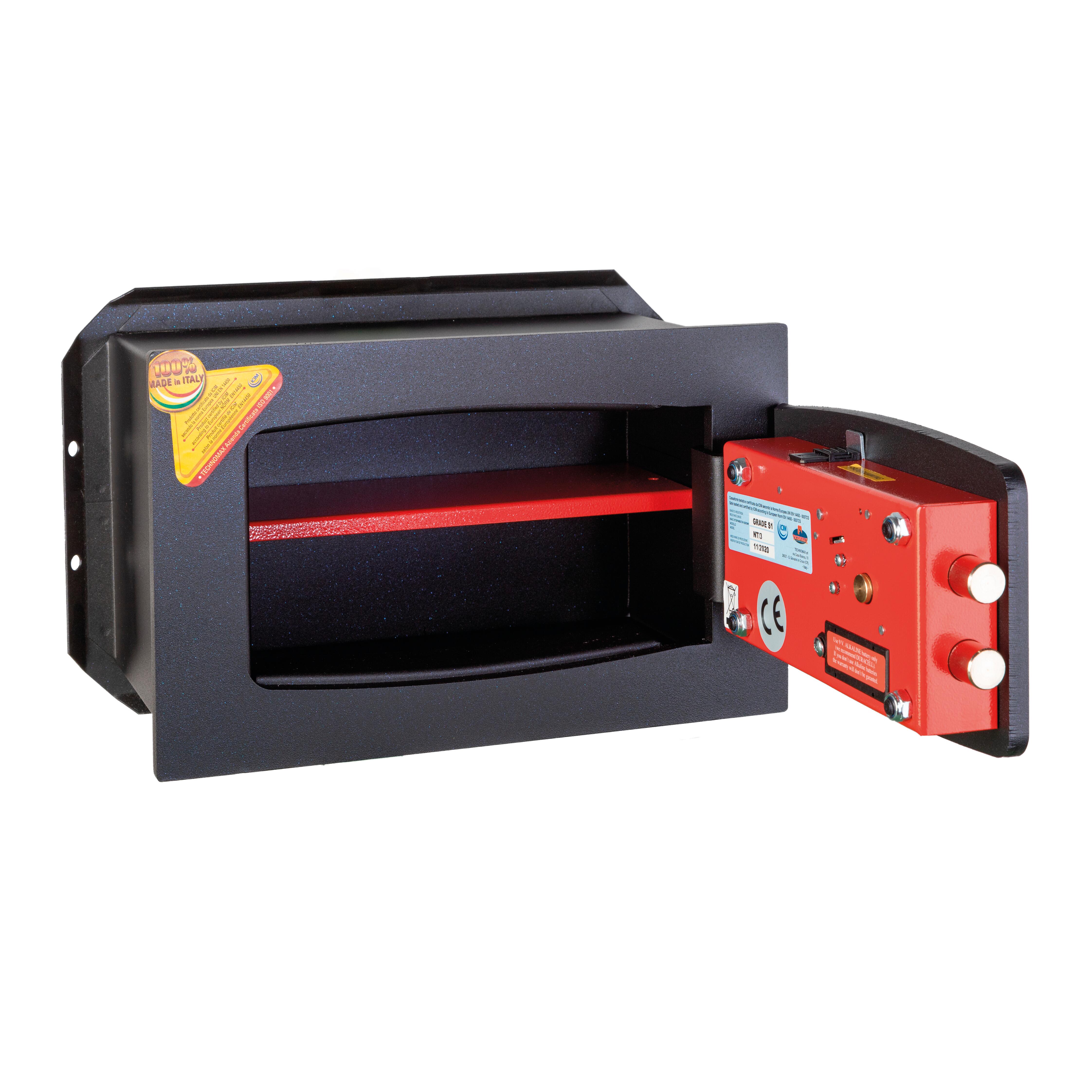 Cassaforte con codice elettronico TECHNOMAX NT/3 a incasso L 34 x H 21 x P 20 cm - 4