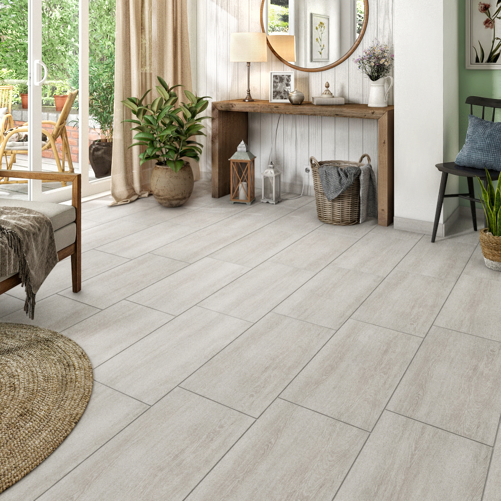 Piastrella da pavimento e rivestimento interno in gres porcellanato 30.5 x 61.3 cm smaltato grigio opaco Branch R9 traffico intenso (pei 4/5) Sp. 7.4 mm 1.5 mq - 3