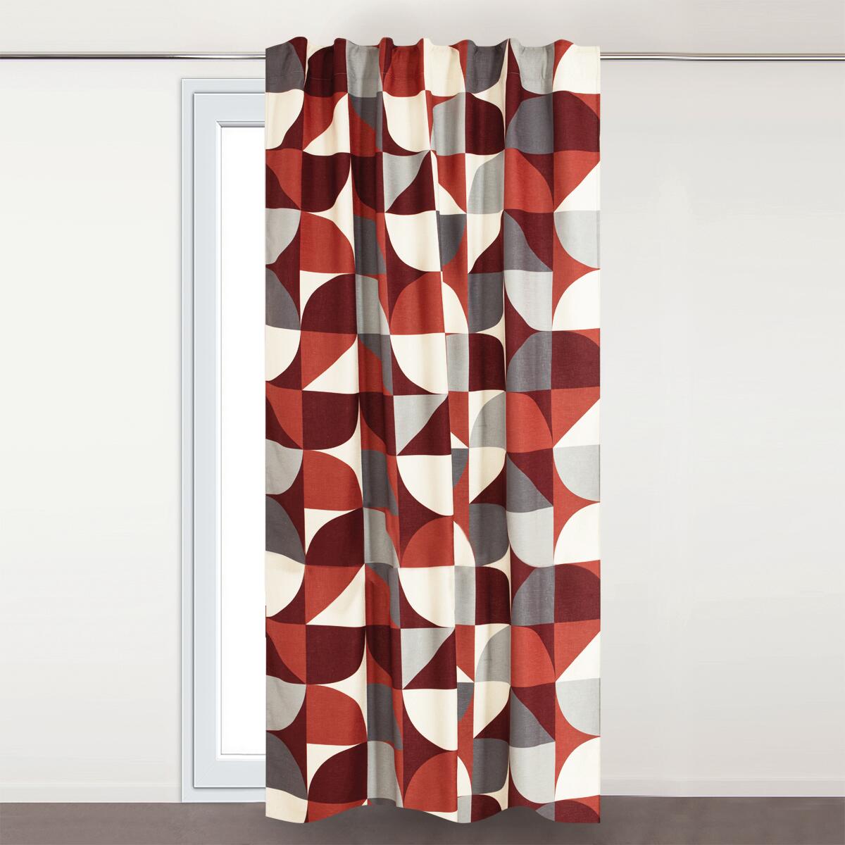 Tenda Oliver marrone, fettuccia e passanti nascosti 140x280 cm - 4