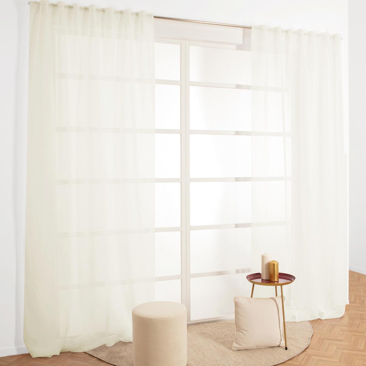 Tenda Accadia ecrù semi-oscurante passanti nascosti 140x280 cm - 4