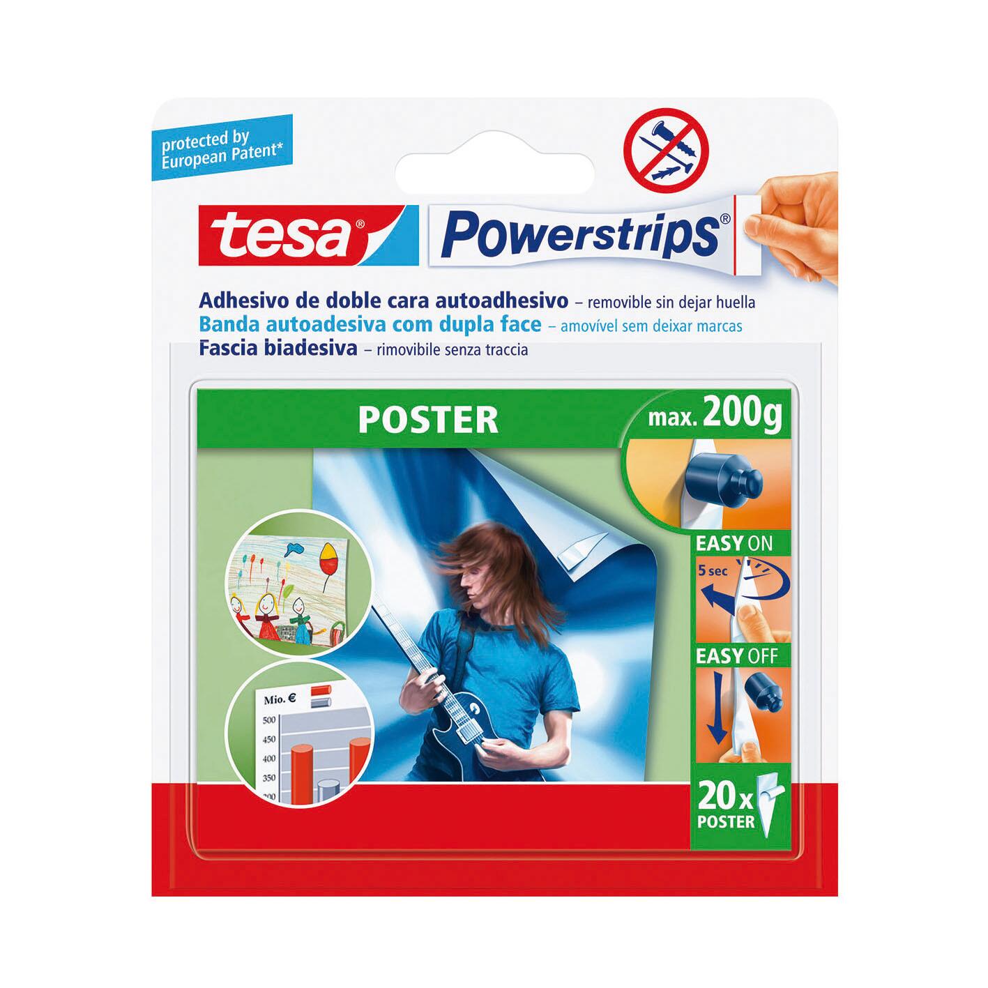 Tesa Powerstrips Hooks Small Round – Ganci Adesivi Rotondi, Bianchi, Portata 1 Kg, Rimovibili Senza Danni