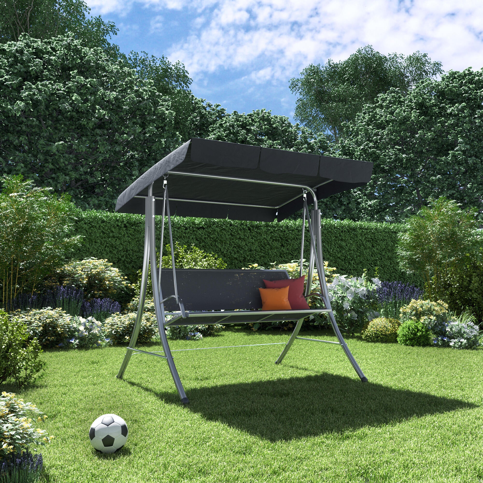 Baloiço de metal SWING CINZA 202X118X157,5CM - 2