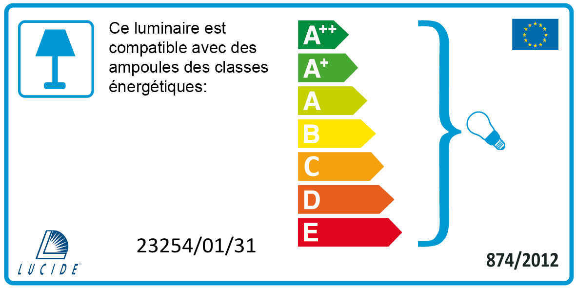 Applique G9, aluminium / acier, blanc, Xera, LUCIDE - 5