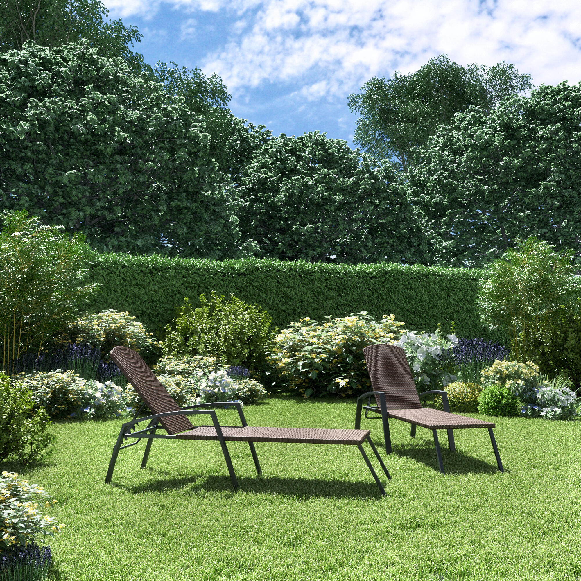 Tumbona de jardín de metal NATERIAL Zena 65x77x204 cm - 2