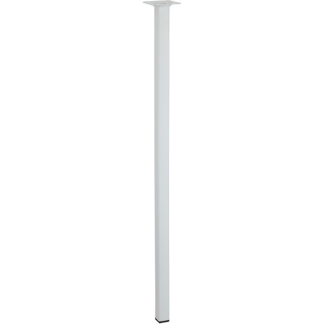 Pied de table carré Hettich, blanc, 2.4x2.4 cm x hauteur 70 cm