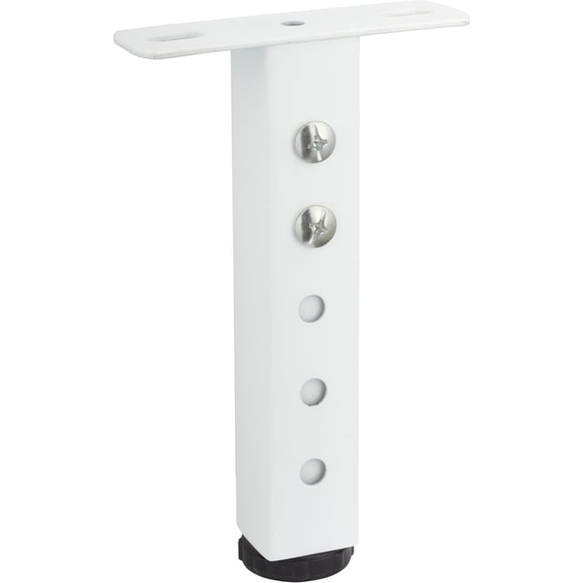 Pied de meuble réglable carré acier blanc HETTICH l.3.6 cm x Ht. max 30 cm