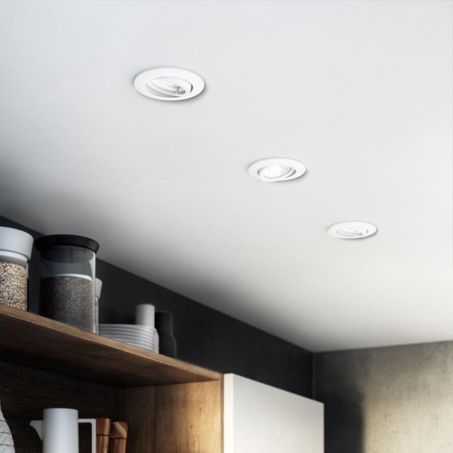 Portafaretto da incasso in alluminio BAMA GU10 bianco tondo IP23 INSPIRE