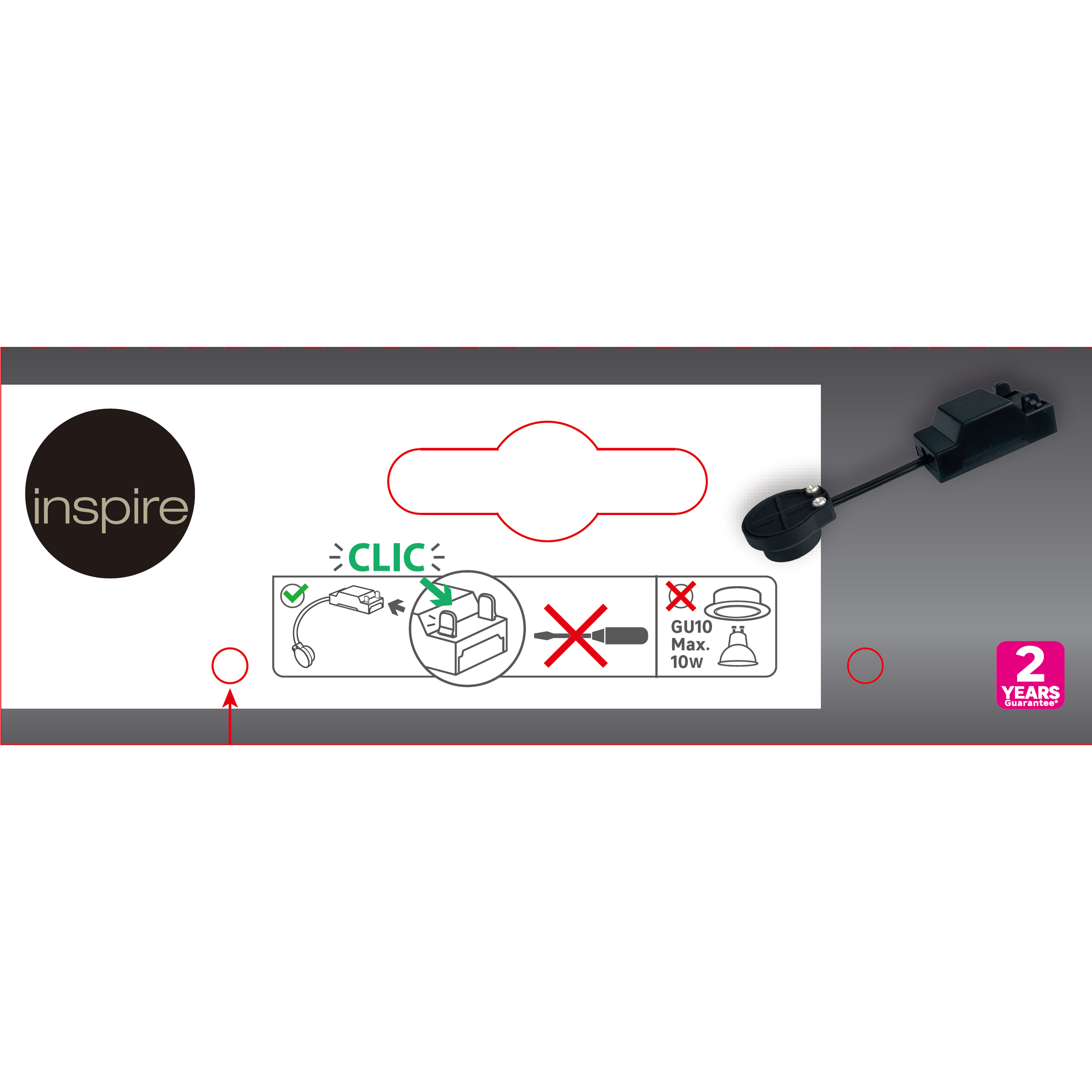 Kit di connessione per faretto da incasso INSPIRE KG1-TQ2 GU10  max 10 W - 5
