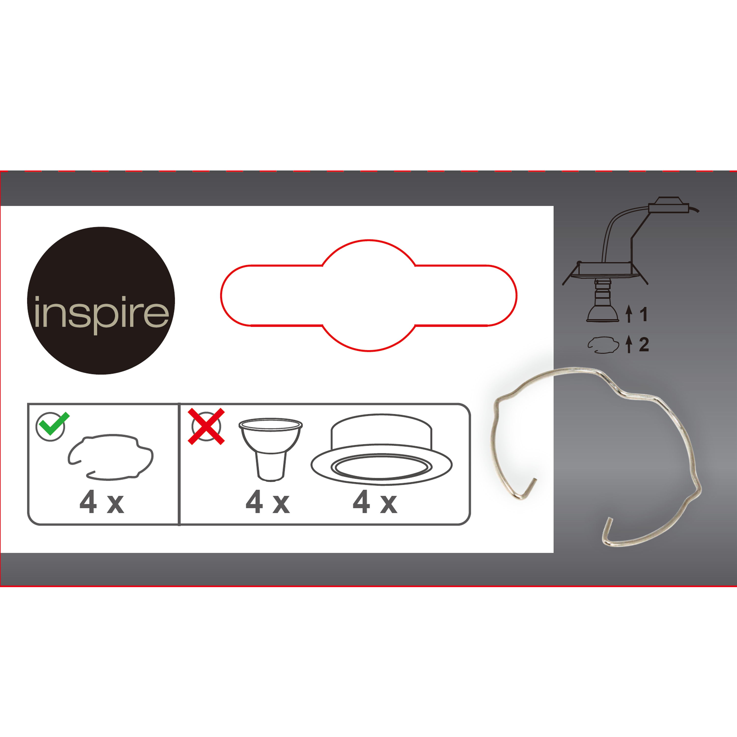 Klips do żarówki do oczek 4 szt. Inspire - 6