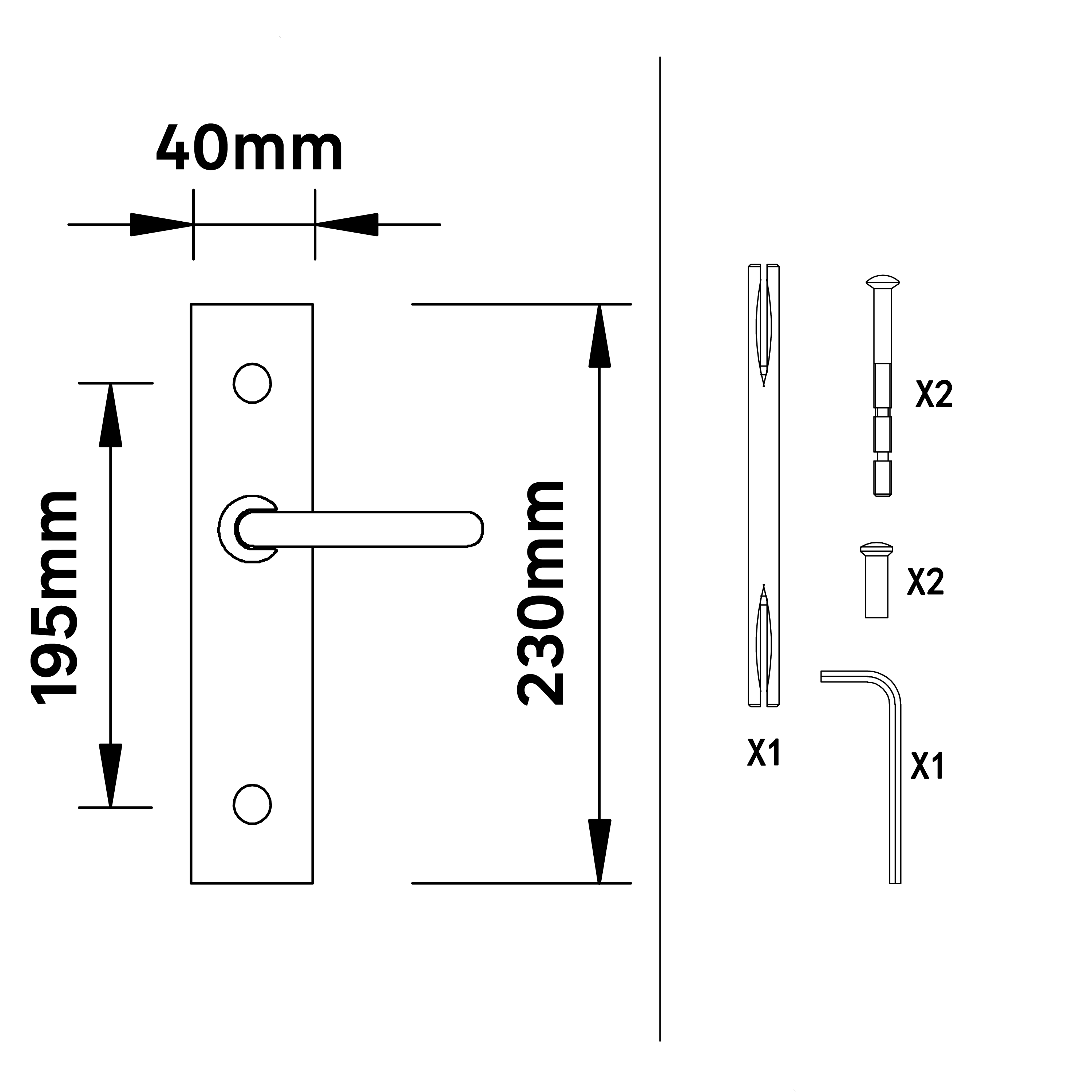 2 poignées sur plaque à clé Louna aluminium nickel brillant, entraxe 195 mm - 6
