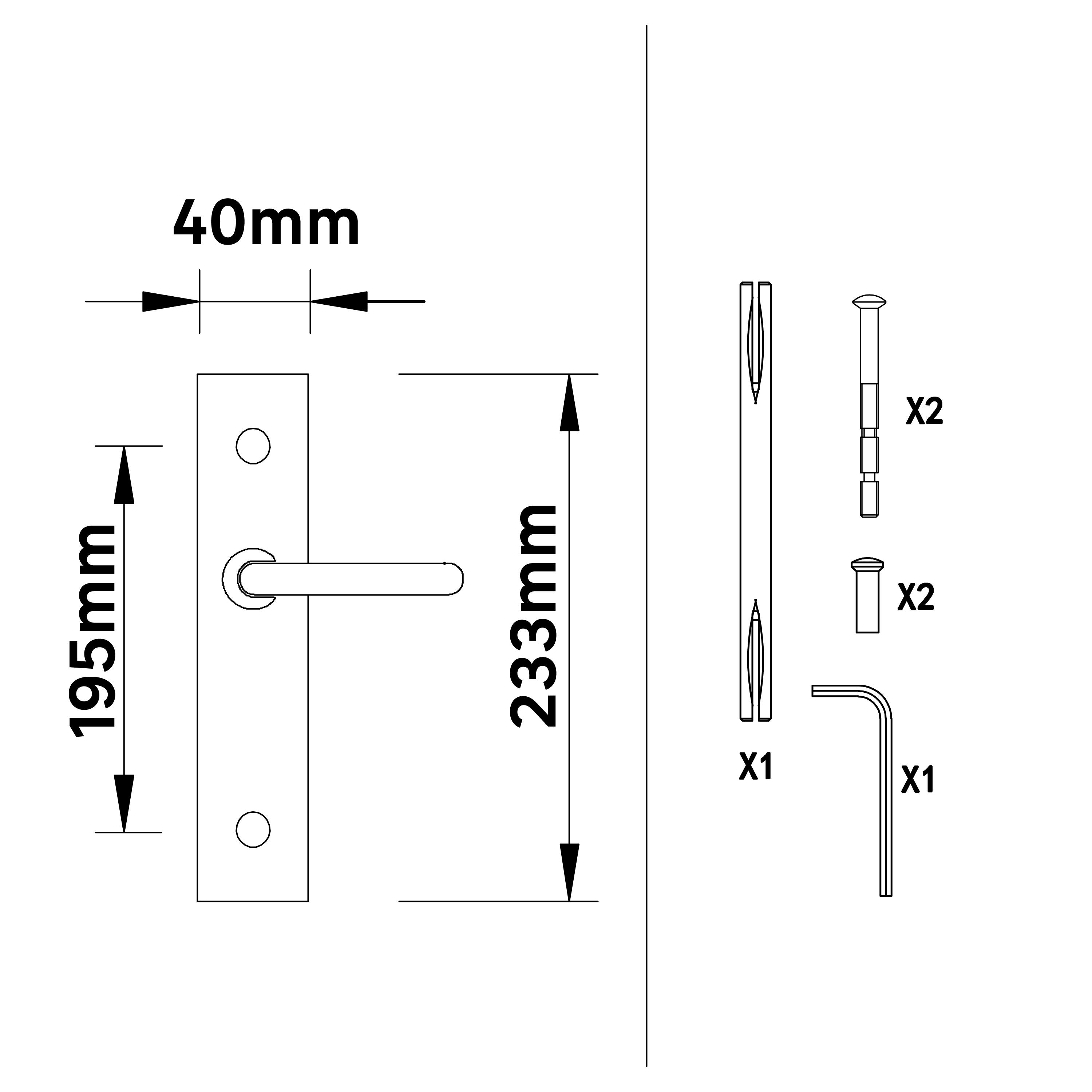 2 poignées sur plaque sans trou Agathe zamak nickel brillant, entraxe 195 mm - 4