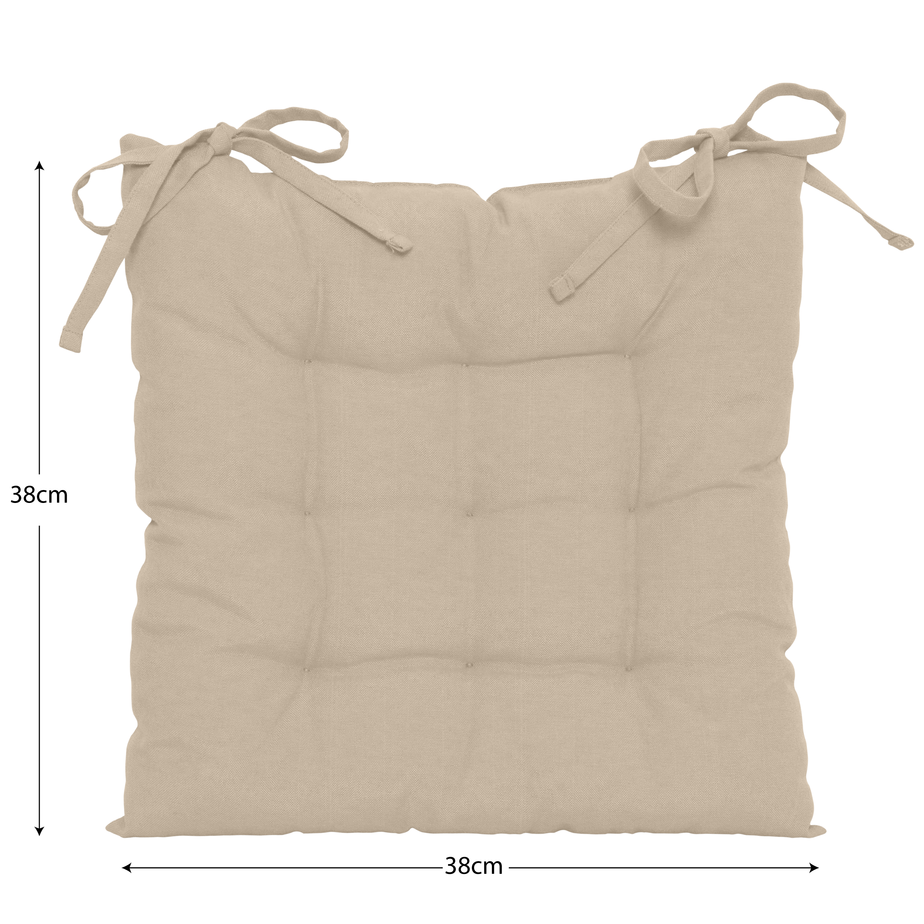 Komplet 4 poduszek na krzesło Popy beżowe 38 x 38 x 5 cm - 9