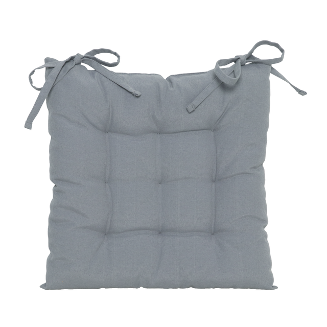 Cuscini Per Sedia Da Patio 48x48x7 Cm – 2 Pezzi Reversibili – Grigio – Tessuto Idrorepellente E Antisbiadimento Con Cinghie Fissaggio