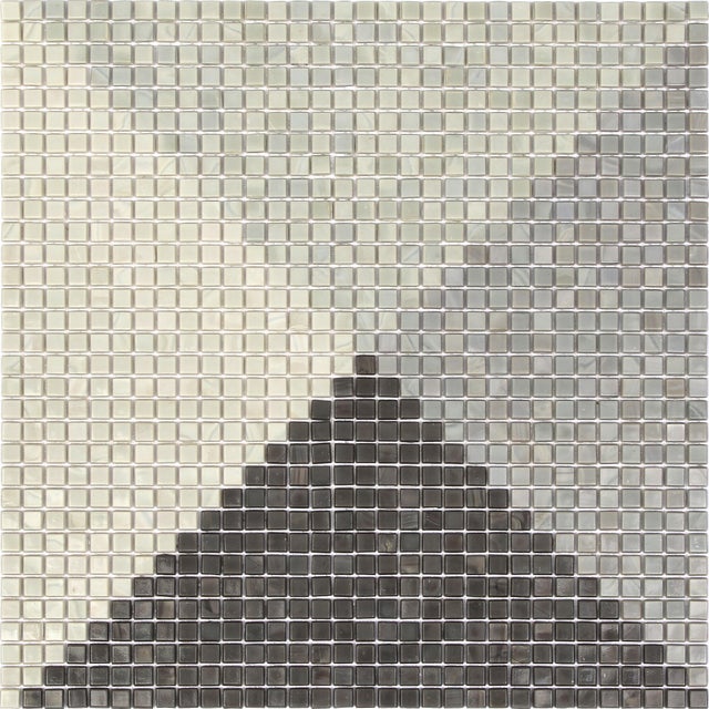 Piastrella Mosaico in vetro Optic Mix grigio lucido L 32.8 x L 32.8cm x Sp. 4 mm