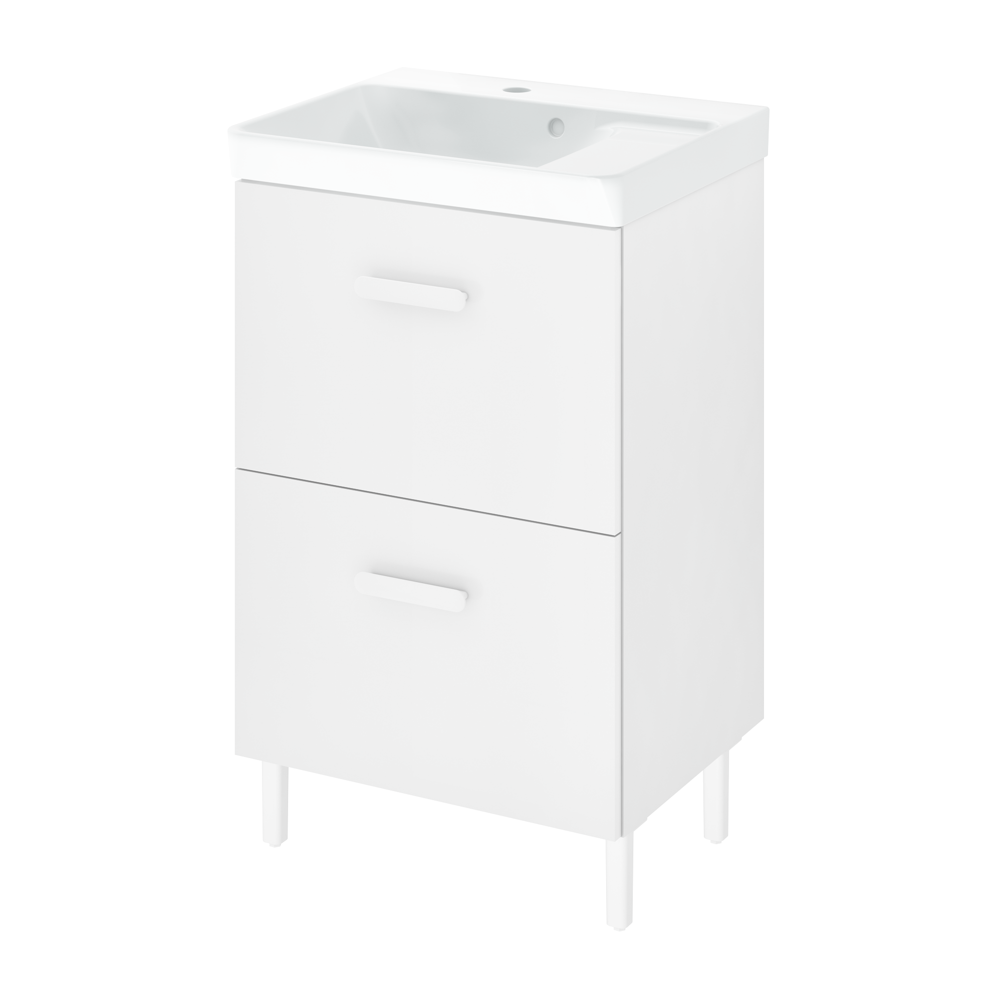 Lavabo a incasso rettangolare vasca centrale Easy L 51.4 x H 6 x P 42.4 cm in ceramica bianco lucido - 11