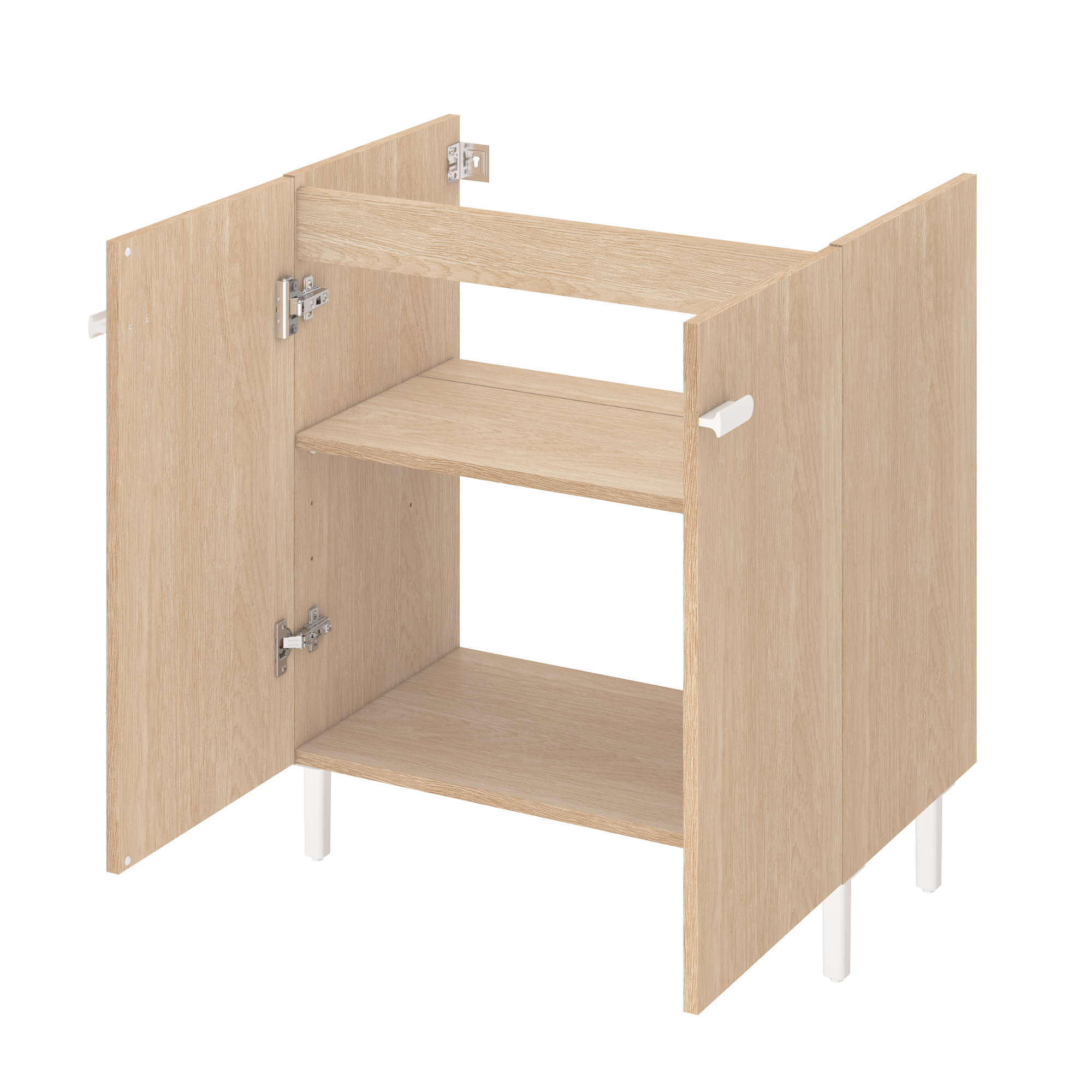 Mobile da bagno a terra L 70 x H 80 x P 40 cm rovere laccato opaco, 2 ante SENSEA Easy - 10