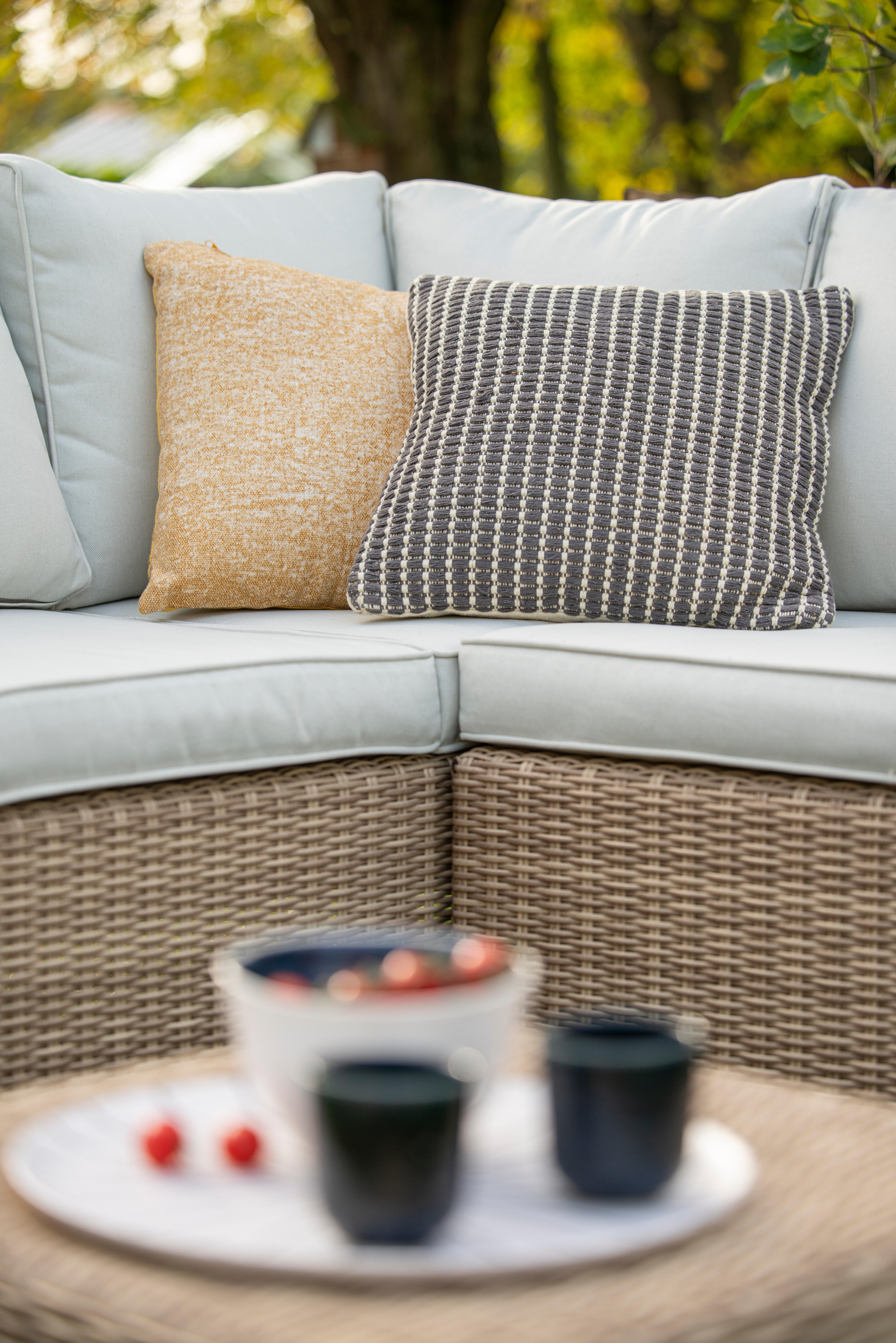 Conjunto jardim relax sofá e mesa bege 7 pessoas Medena Naterial - 14