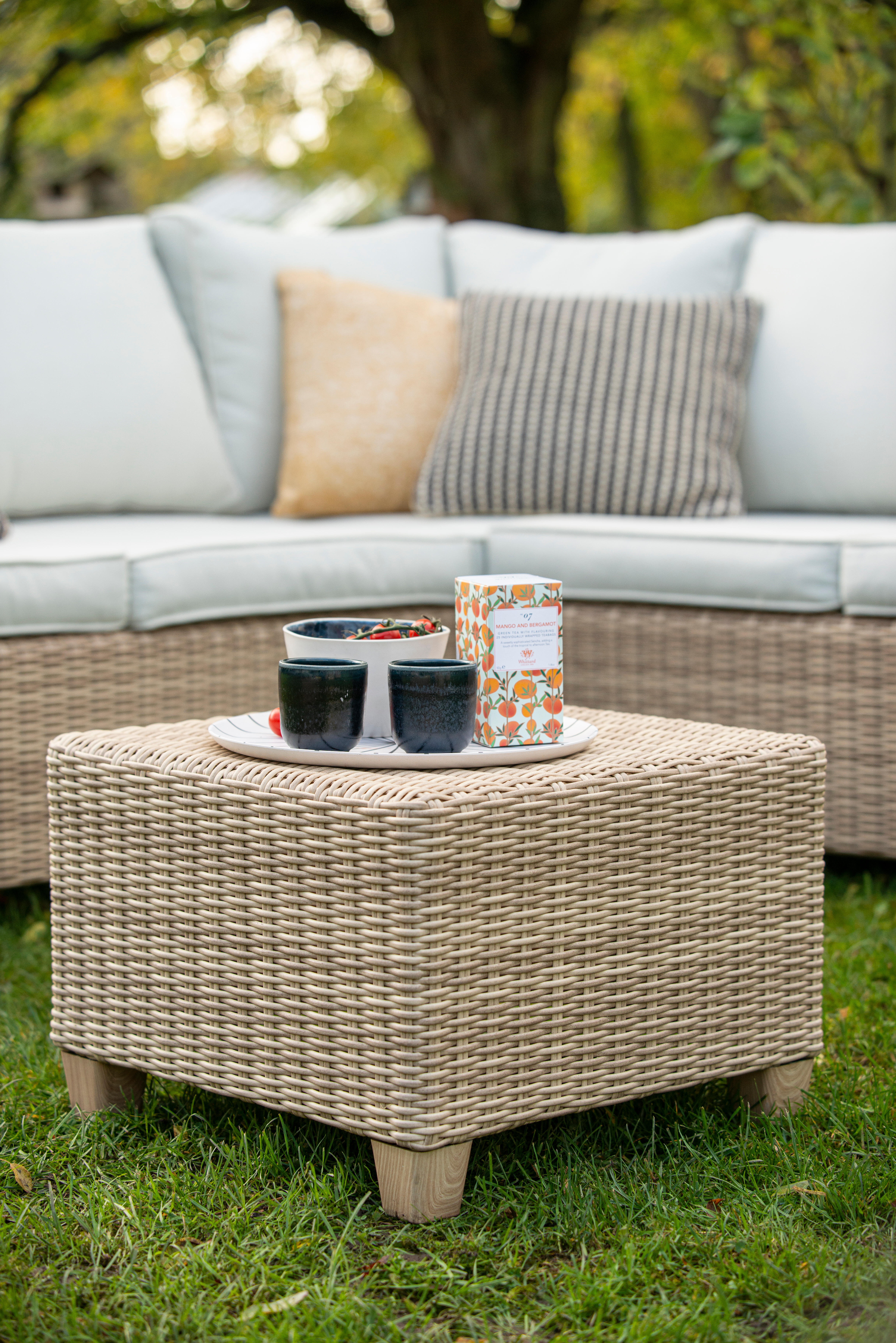 Meble ogrodowe zestaw Medena technorattanowe beżowe Naterial - 12