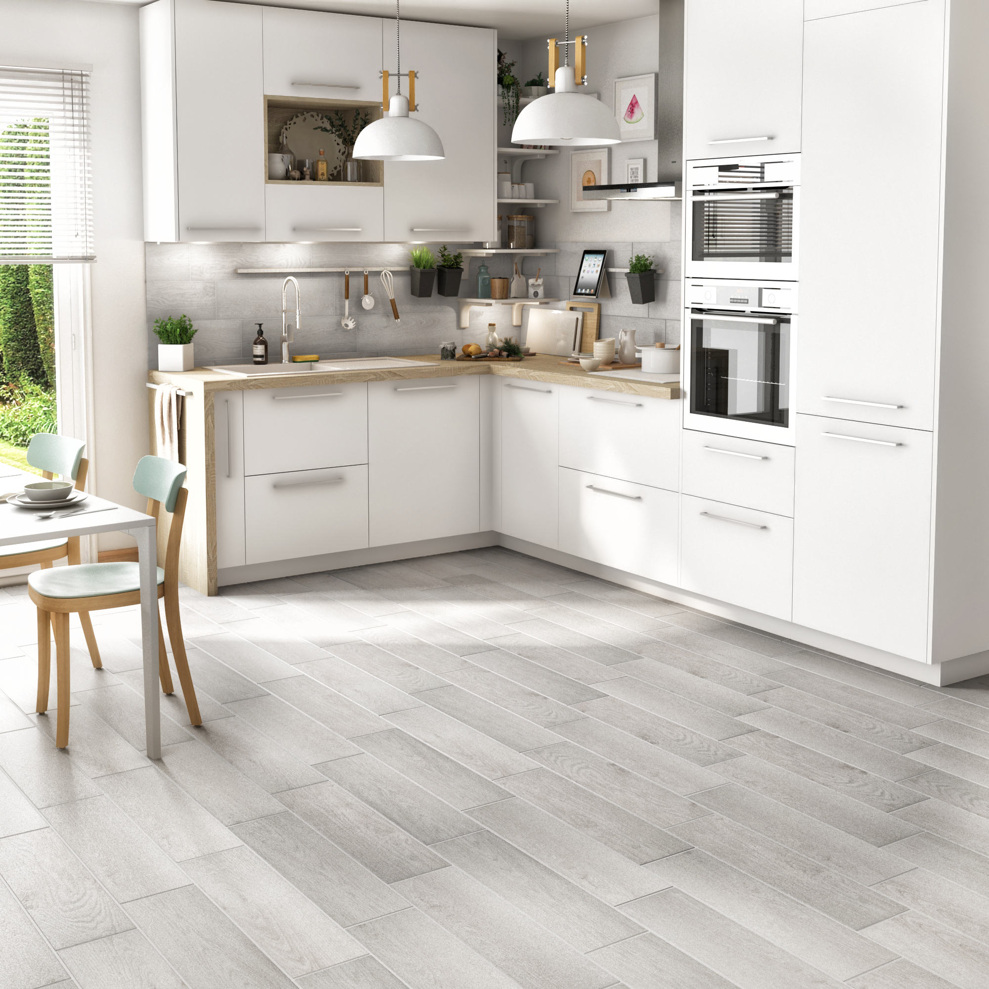 Piastrella da pavimento e rivestimento interno 17.8 x 62.8 cm Sp. 7.4 mm Leave in gres porcellanato smaltato avorio opaco traffico intenso (pei 4/5) R9 1.56 mq - 2