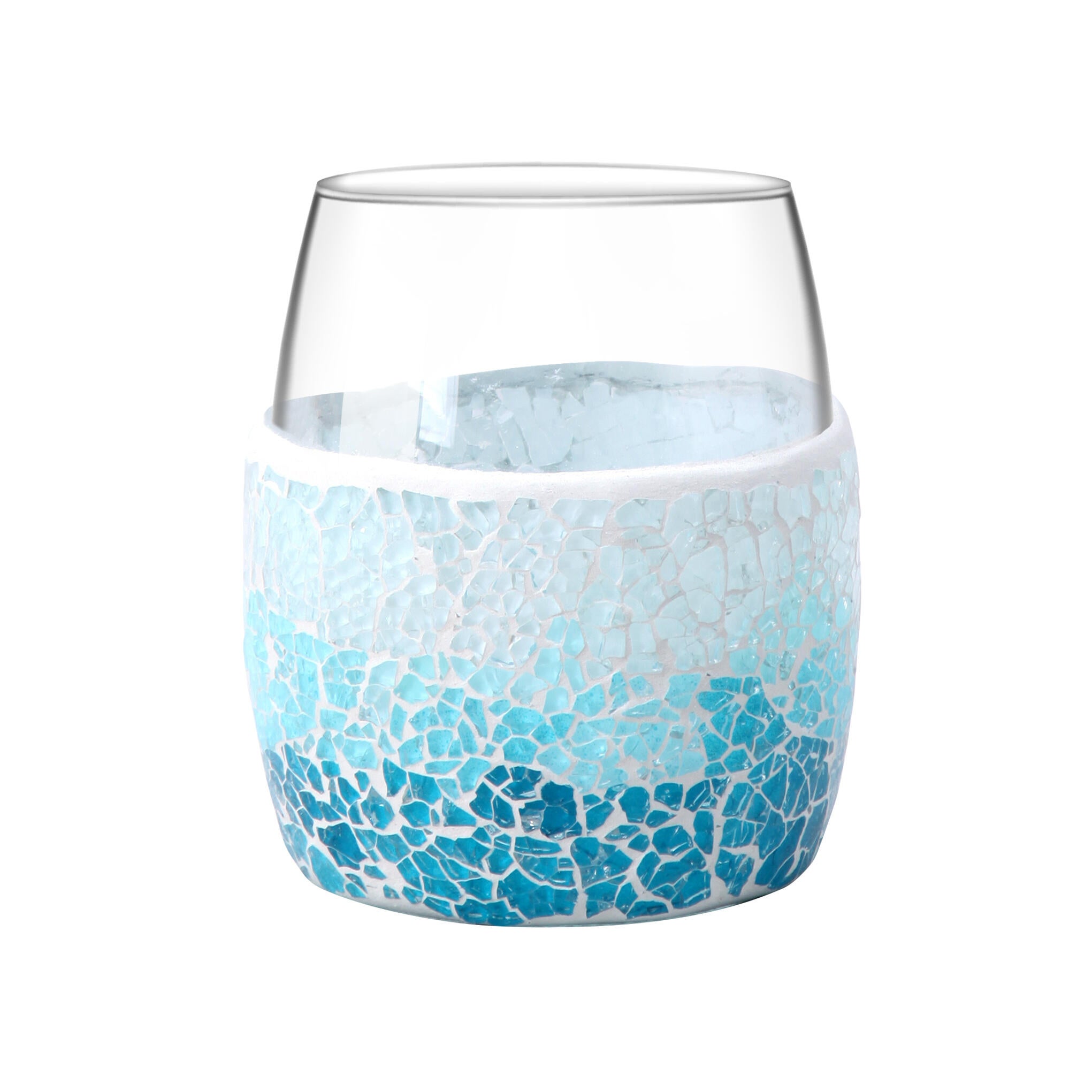 Vaso de baño summer azul efecto mosaico brillante