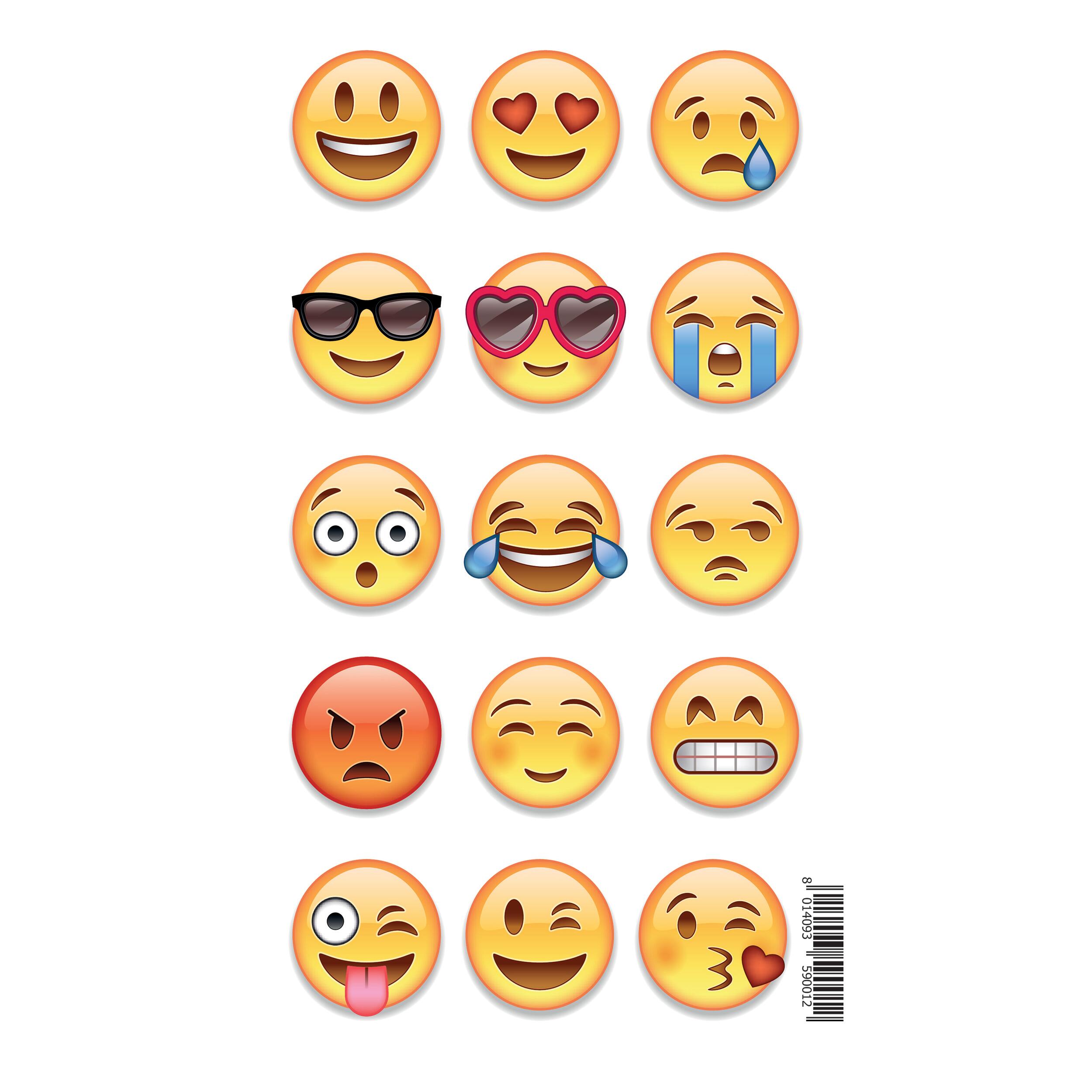 Sticker Wall emoji 15x31 cm multicolore - 2