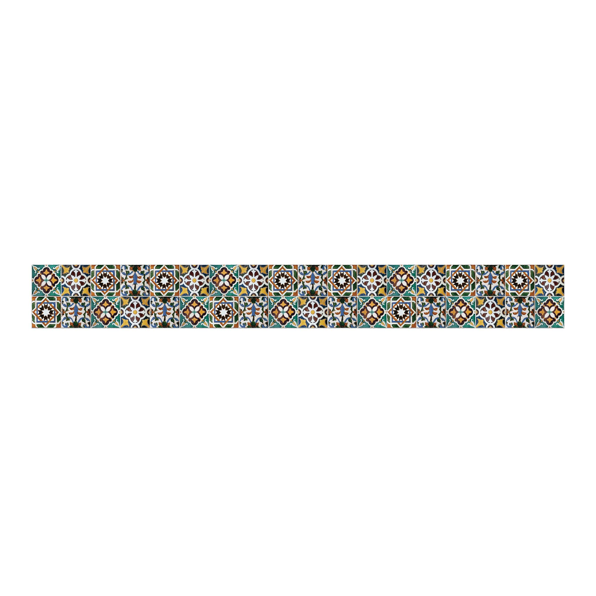 Sticker paraschizzi adesivo Deco Border- green tiles 195x23.5 cm multicolore - 2