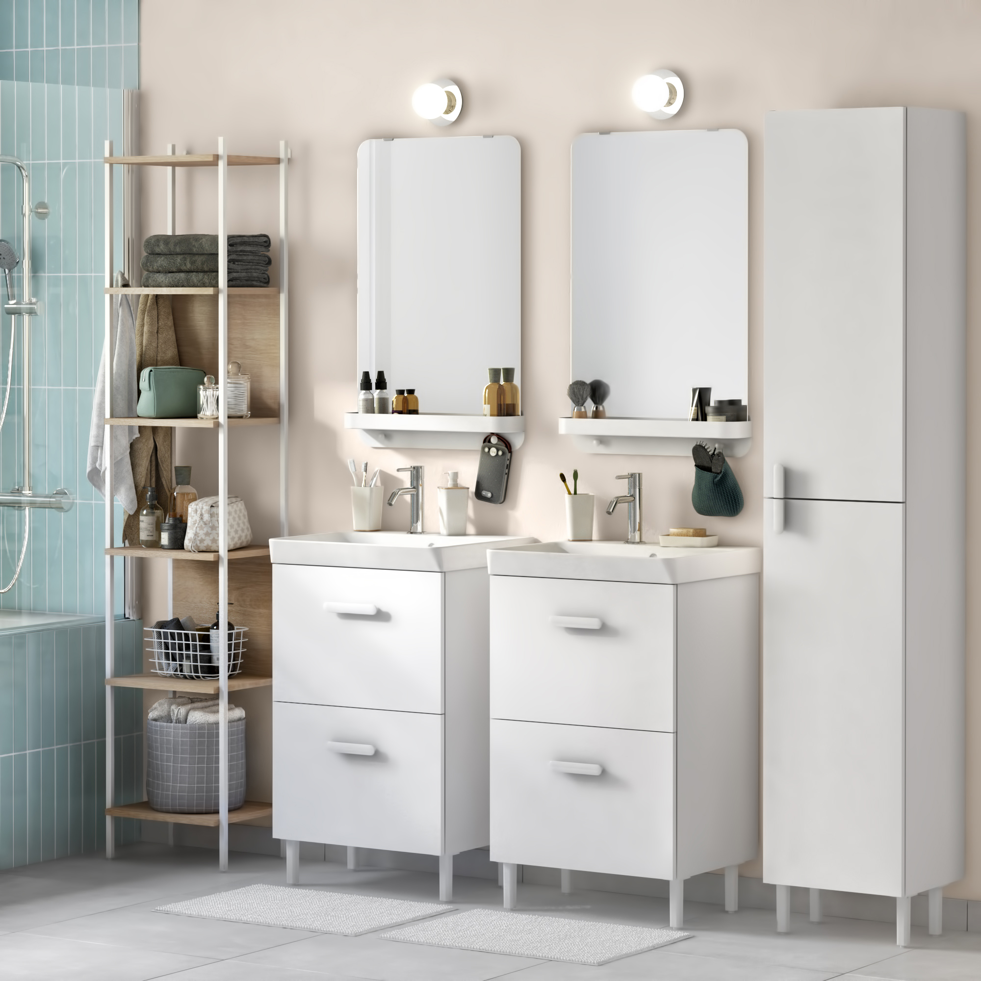 Lavabo a incasso rettangolare vasca centrale Easy L 51.4 x H 6 x P 42.4 cm in ceramica bianco lucido - 6