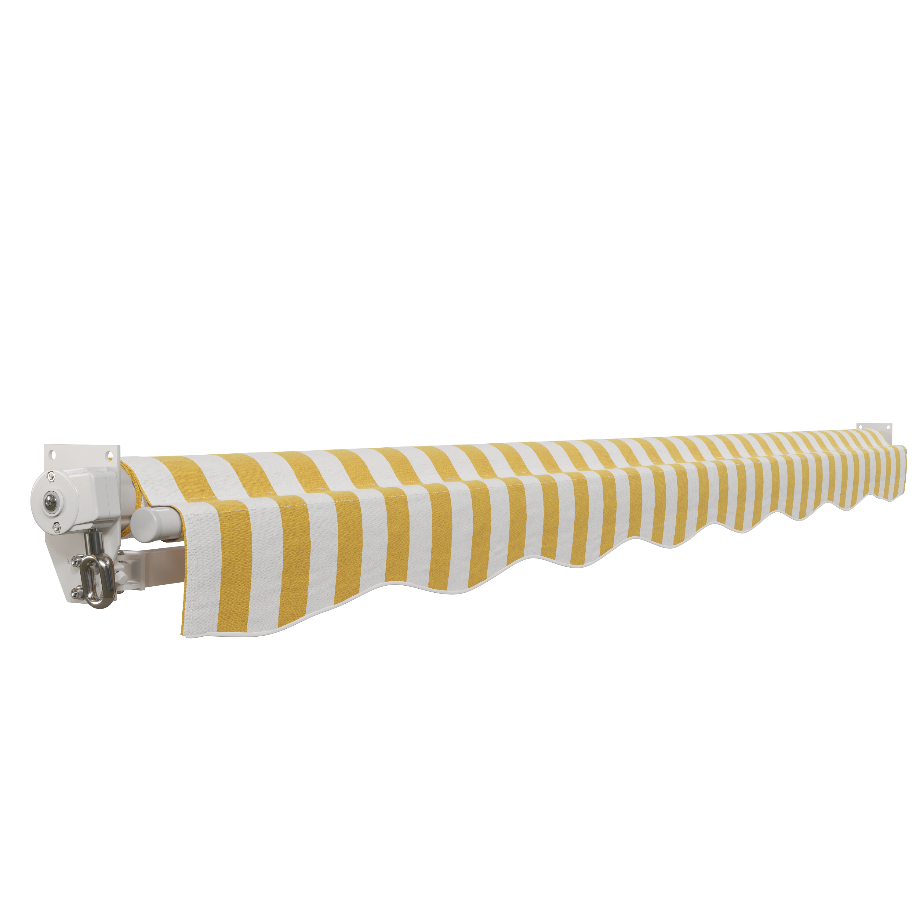 Toldo manual semi-caixa branco 2.95x2 m às riscas amarelo Naterial Eco - 7